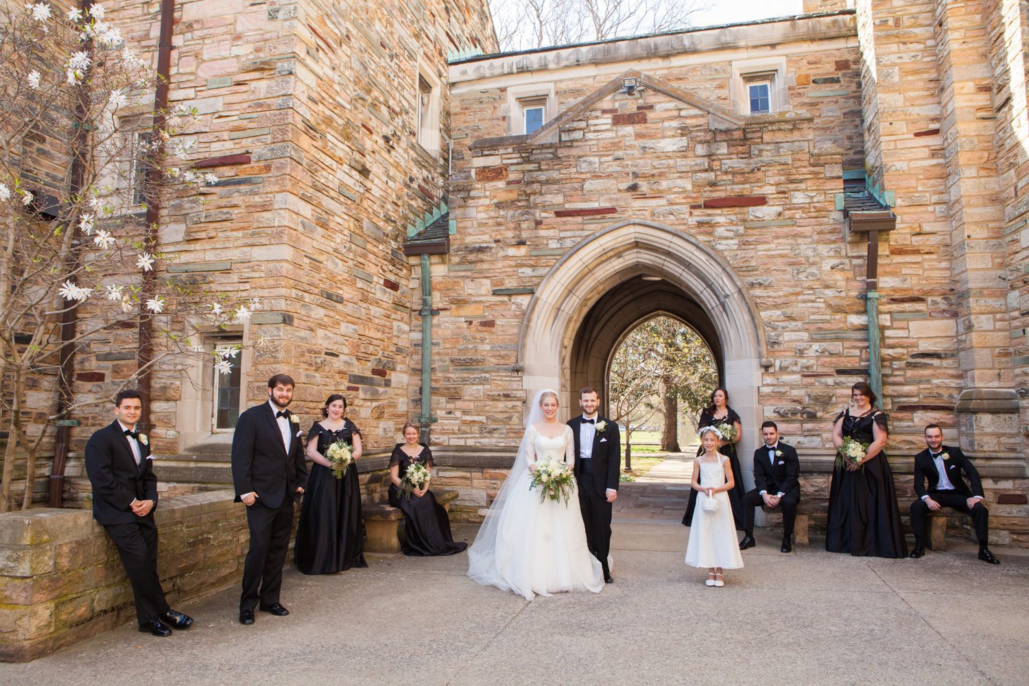 Bridal party after wedding at Wightman Chapel Scarritt Bennett Nashville TN / Krista Lee Photography 