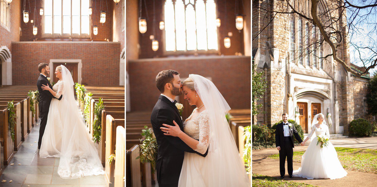 Bride and Groom after wedding at Wightman Chapel Scarritt Bennett Nashville TN / Krista Lee Photography 