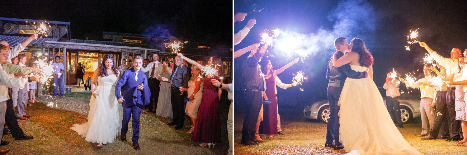 Bride and groom exit wedding at Legacy Farms in Lebanon, TN, photos by Krista Lee Photography 