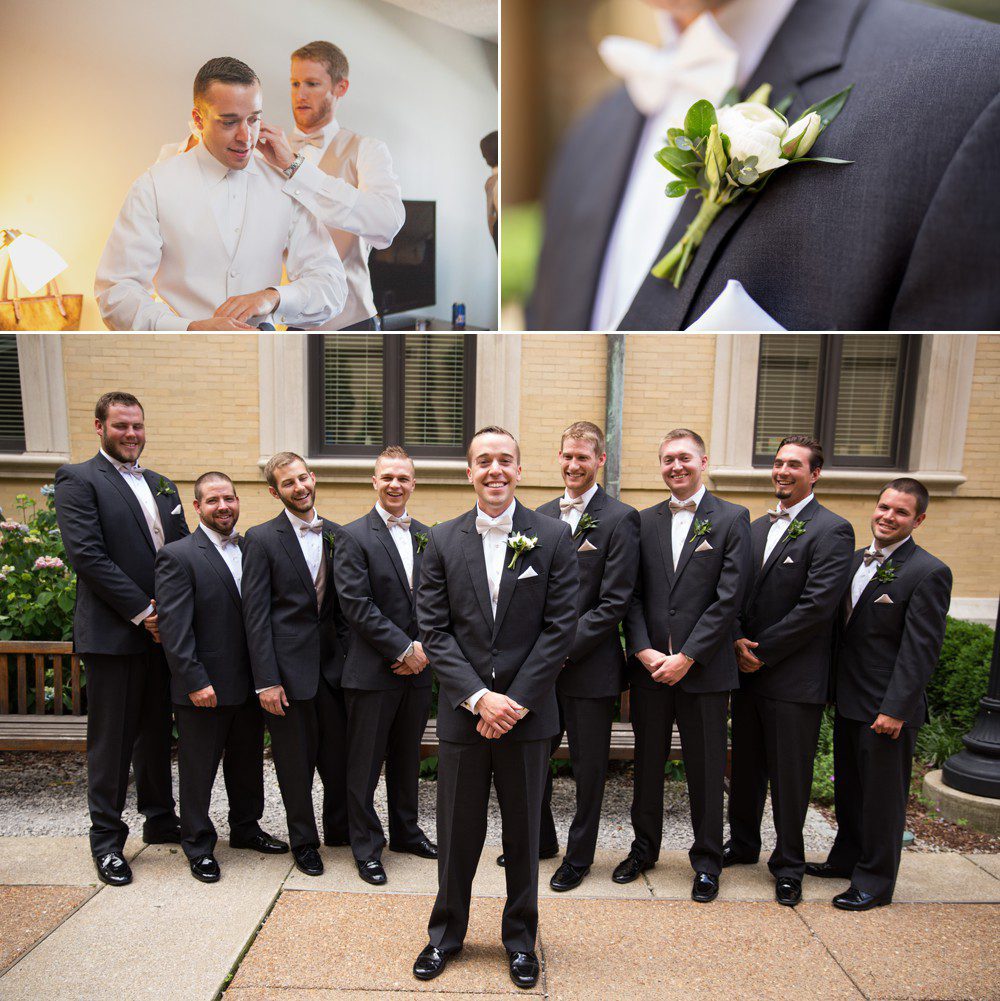 Groomsmen getting ready for wedding at Cathedral of the Incarnation Nashville TN