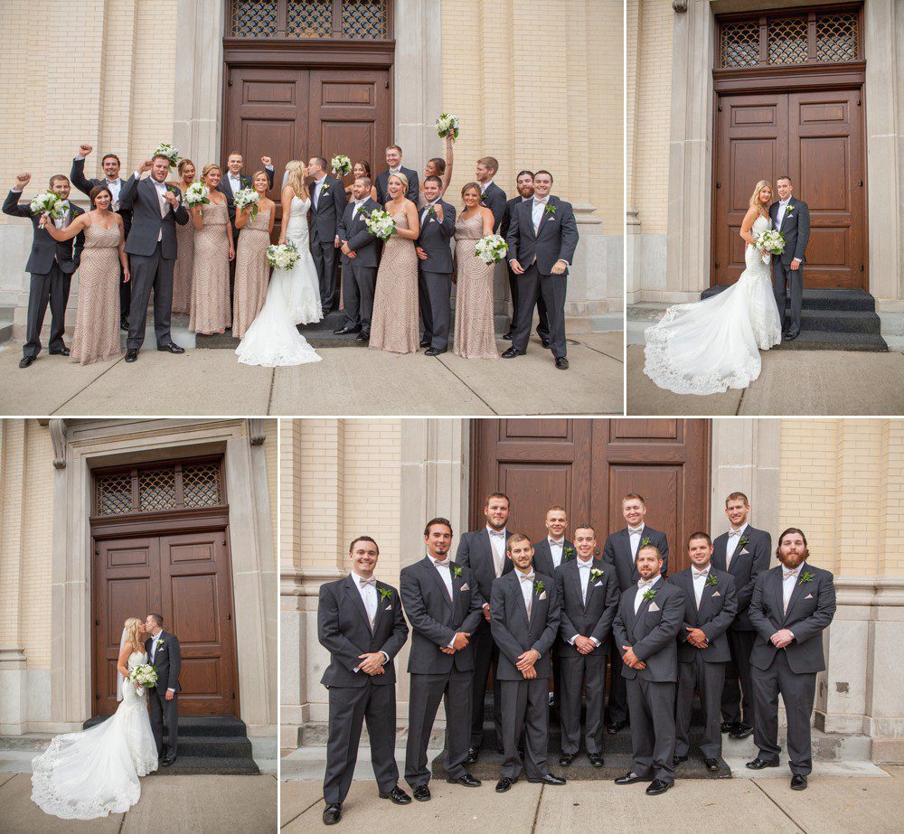 bride and groom, bridesmaids and groomsmen wedding at Cathedral of the Incarnation Nashville TN