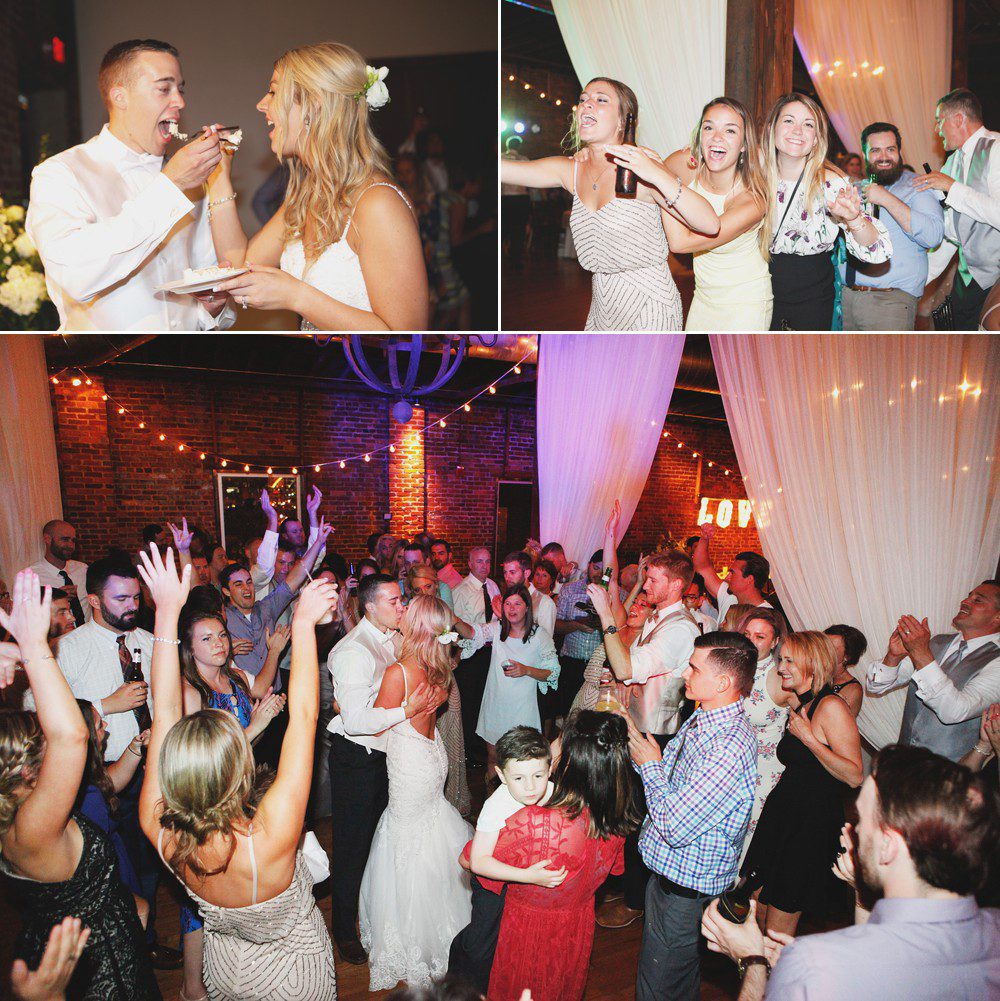 Wedding Reception party and dancing at Cannery Ballroom Nashville TN / Vision in White Events