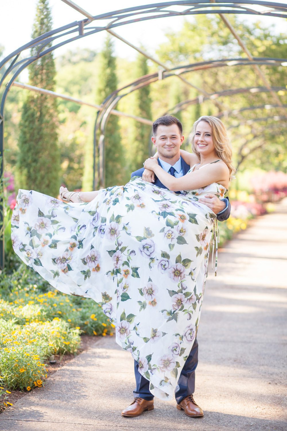 engagement session at cheekwood estate and gardens photo by krista lee photography, couple under pergola arbor