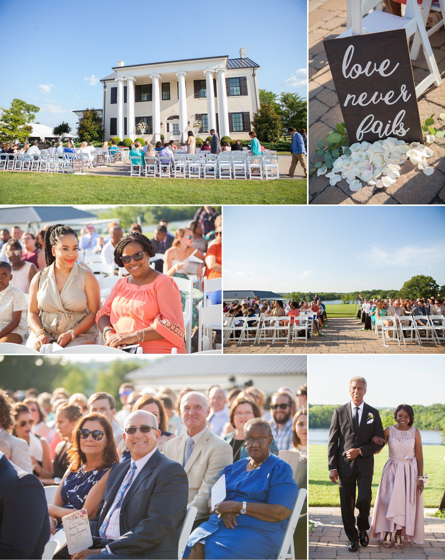 Summer ceremony at Beautiful summer wedding at Foxland Harbor in Gallatin, TN overlooking Old Hickory Lake. Wedding photos by Krista Lee Photography