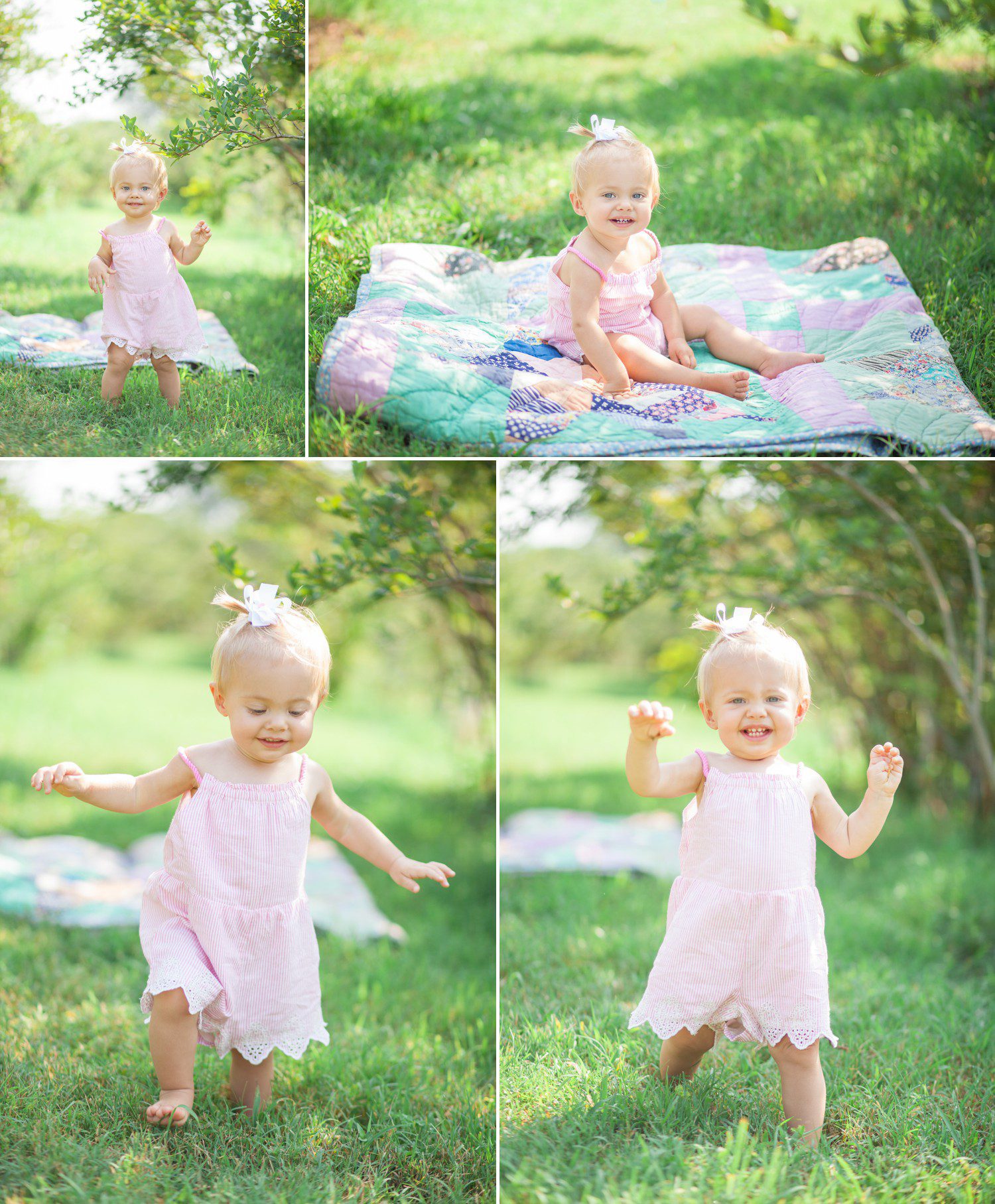 Baby Avery 1st birthday Blueberry patch family photo shoot at Golden Bell Farm in Franklin, TN photography by Krista Lee Nashville TN