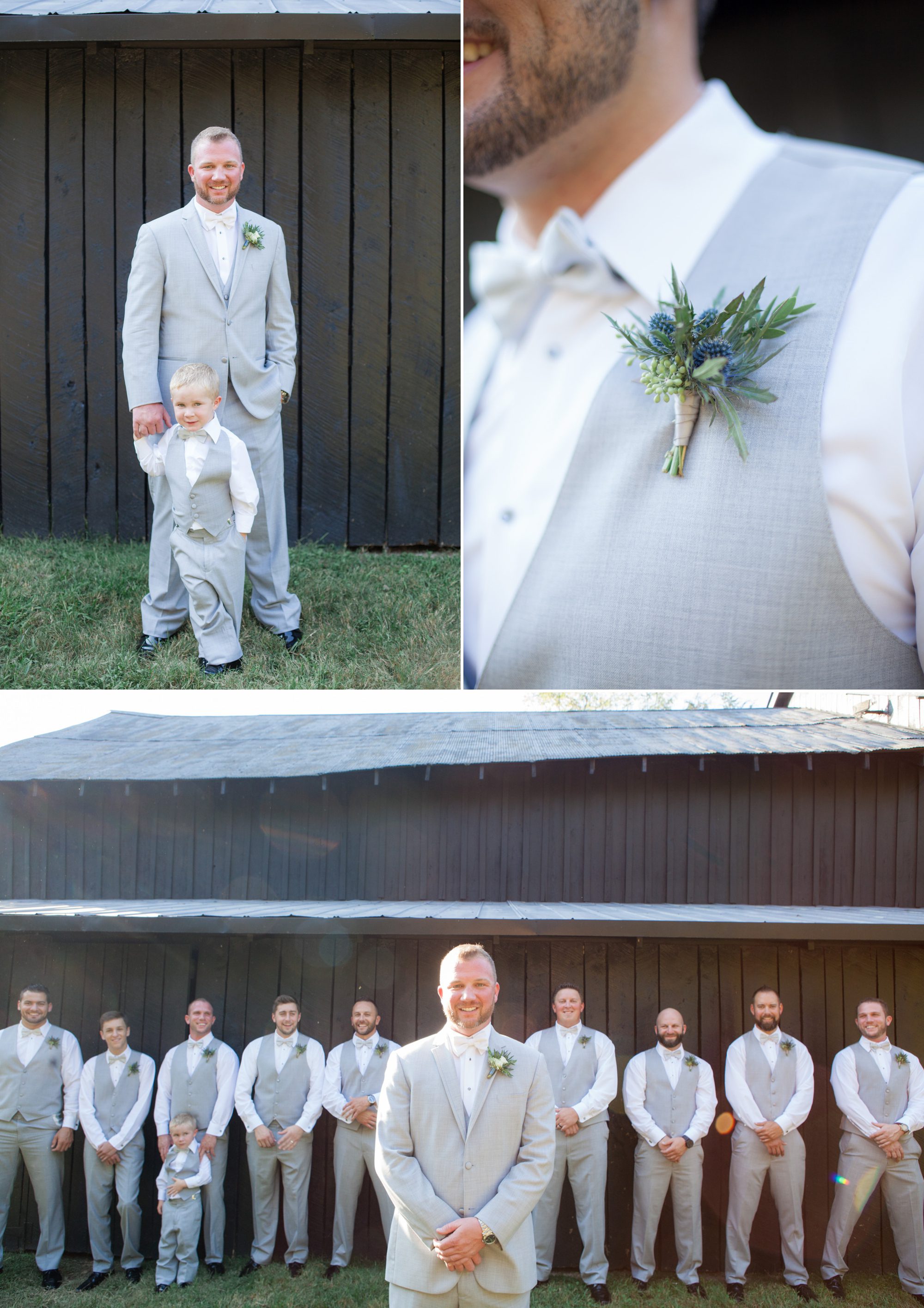 Photo of groom and groomsmen before wedding ceremony. Wedding photography at Cedarwood Weddings and Estate in Nashville, TN photography by Krista Lee Photography