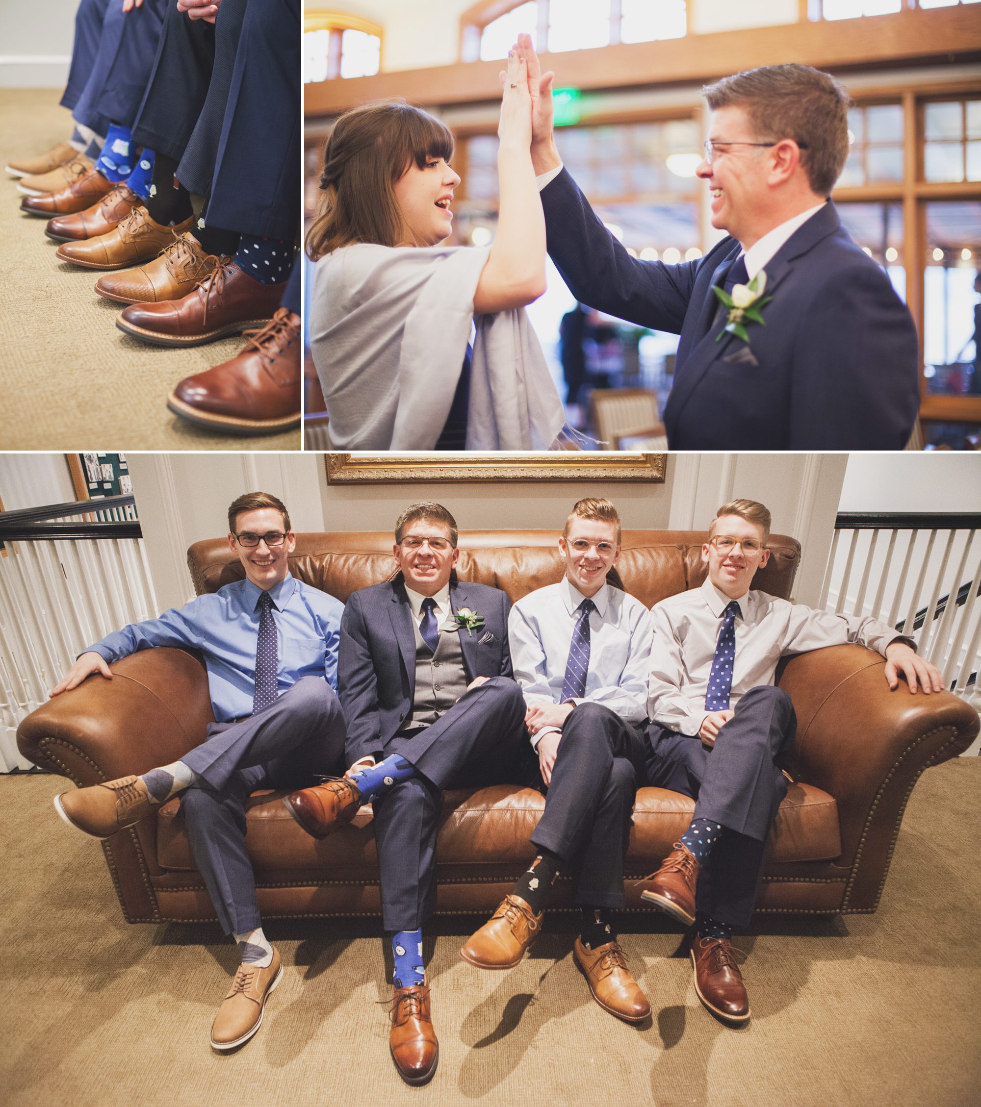 Groom getting ready before wedding ceremony. Winter wedding at Vanderbilt Legends Golf Course in Brentwood TN, photos by Krista Lee Photography
