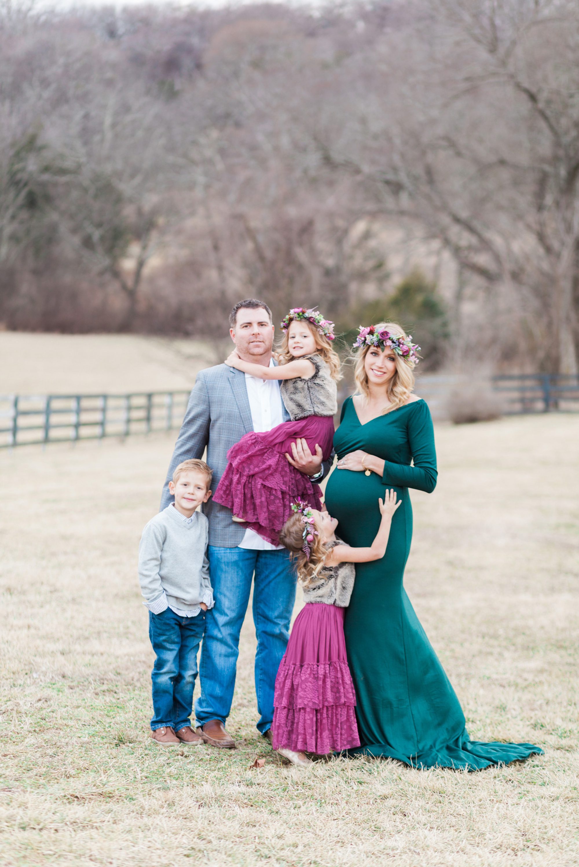 Winter Family Maternity Photo Session in Brentwood, TN. Photo by Krista Lee Photography Nashville TN