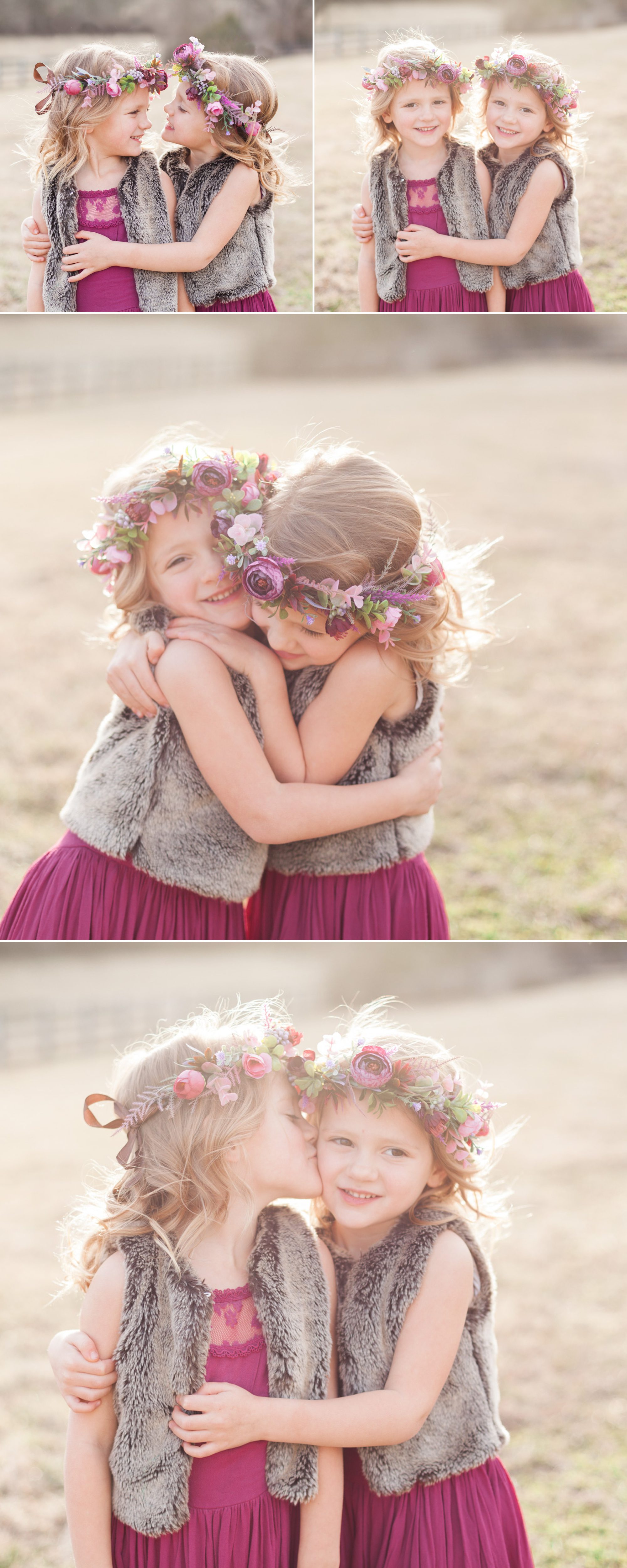 Twin Sisters at Winter Family Maternity Photo Session in Brentwood, TN. Photo by Krista Lee Photography Nashville TN