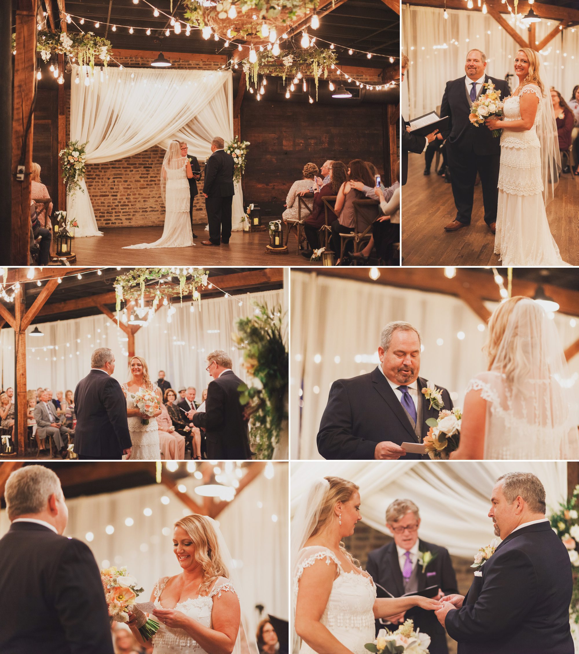 Industrial wedding ceremony  at Houston Station, Nashville TN. Photos by Krista Lee Photography.