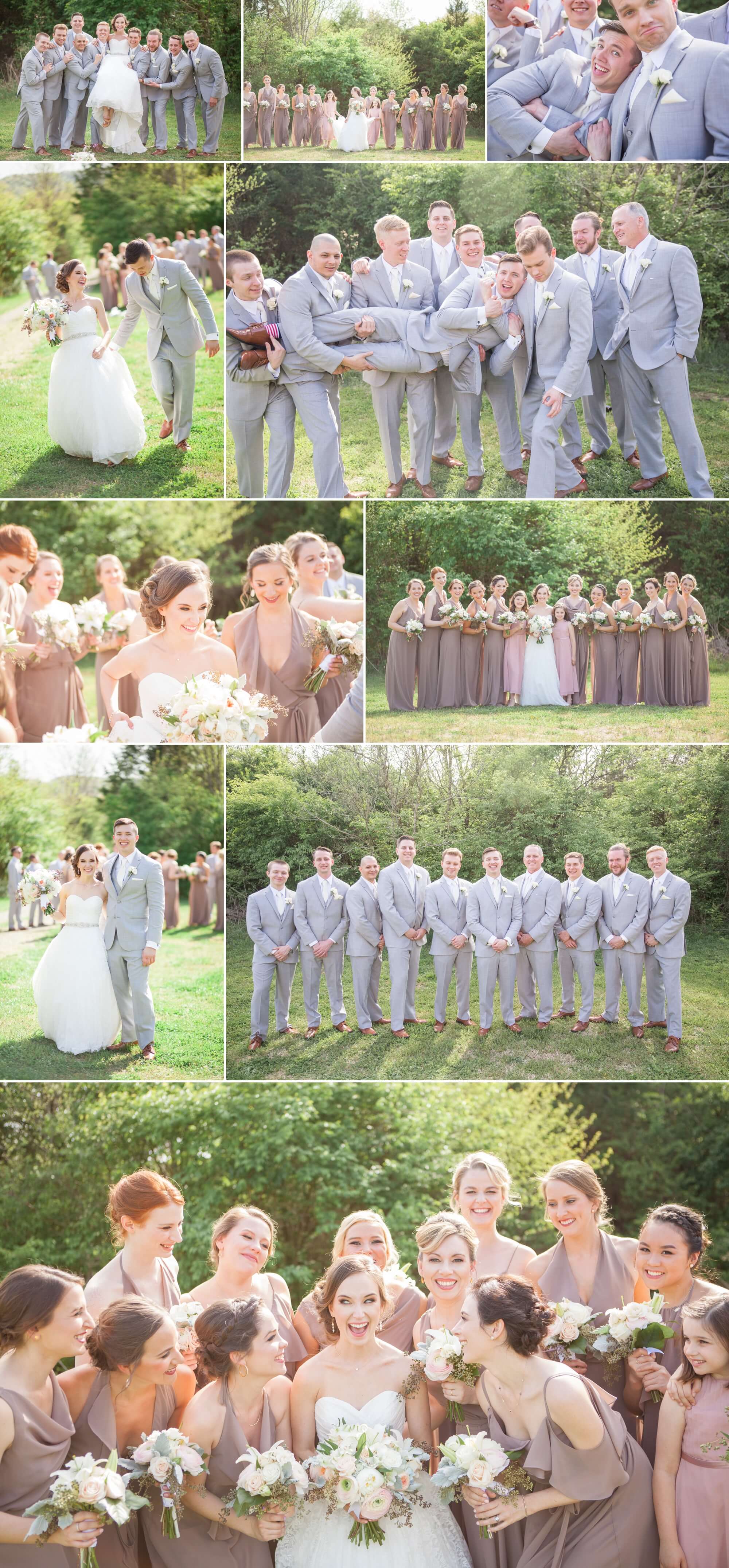 Bridal party photos before ceremony. Spring wedding at Cedarwood Weddings in Nashville, TN. Photo by Krista Lee Photography, from Sam and Izzy's wedding day.
