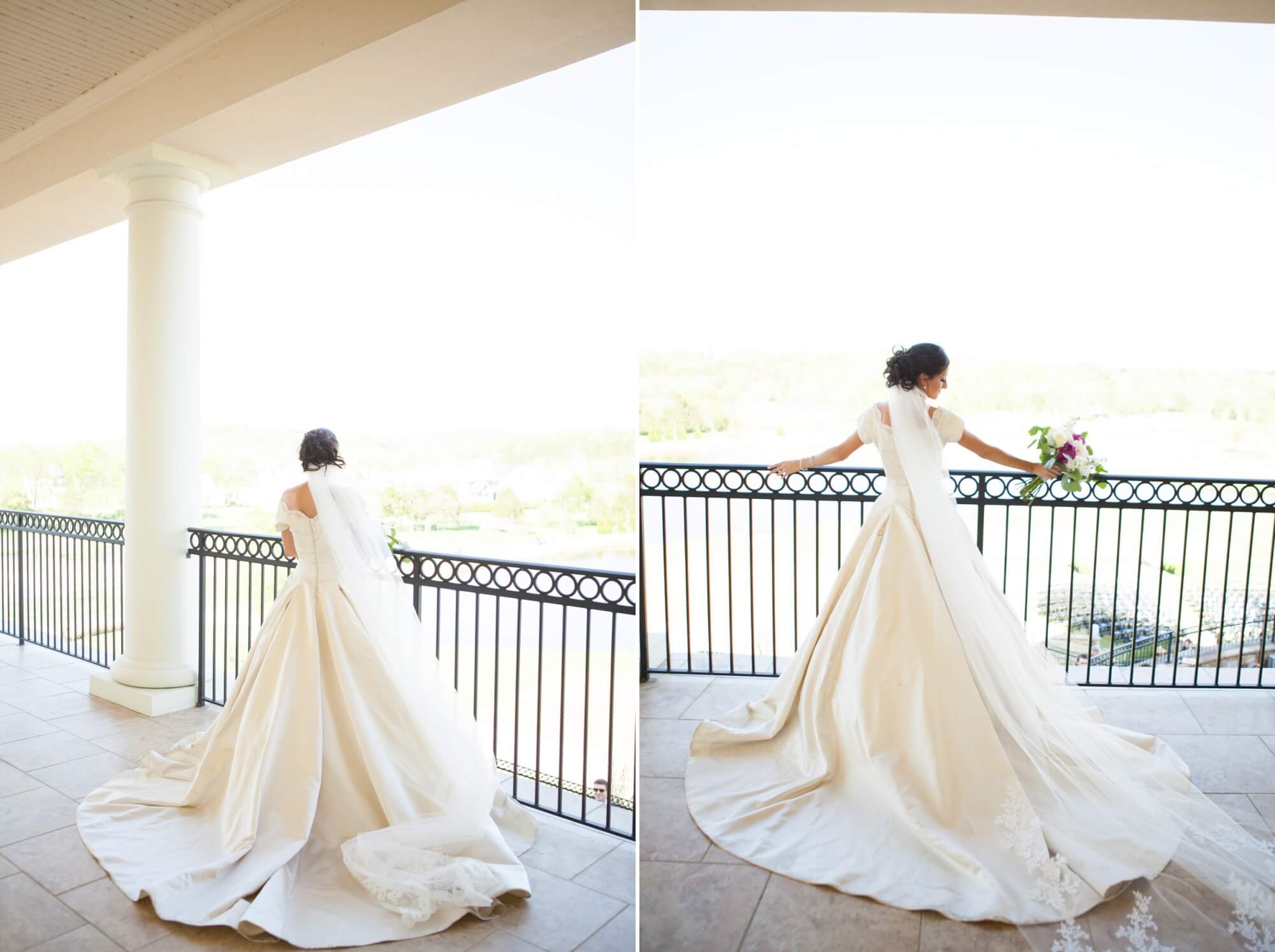 Vintage wedding gown wore by bride on her wedding day at The Grove golf course in College Grove, TN. Photos by Krista Lee Photography. 