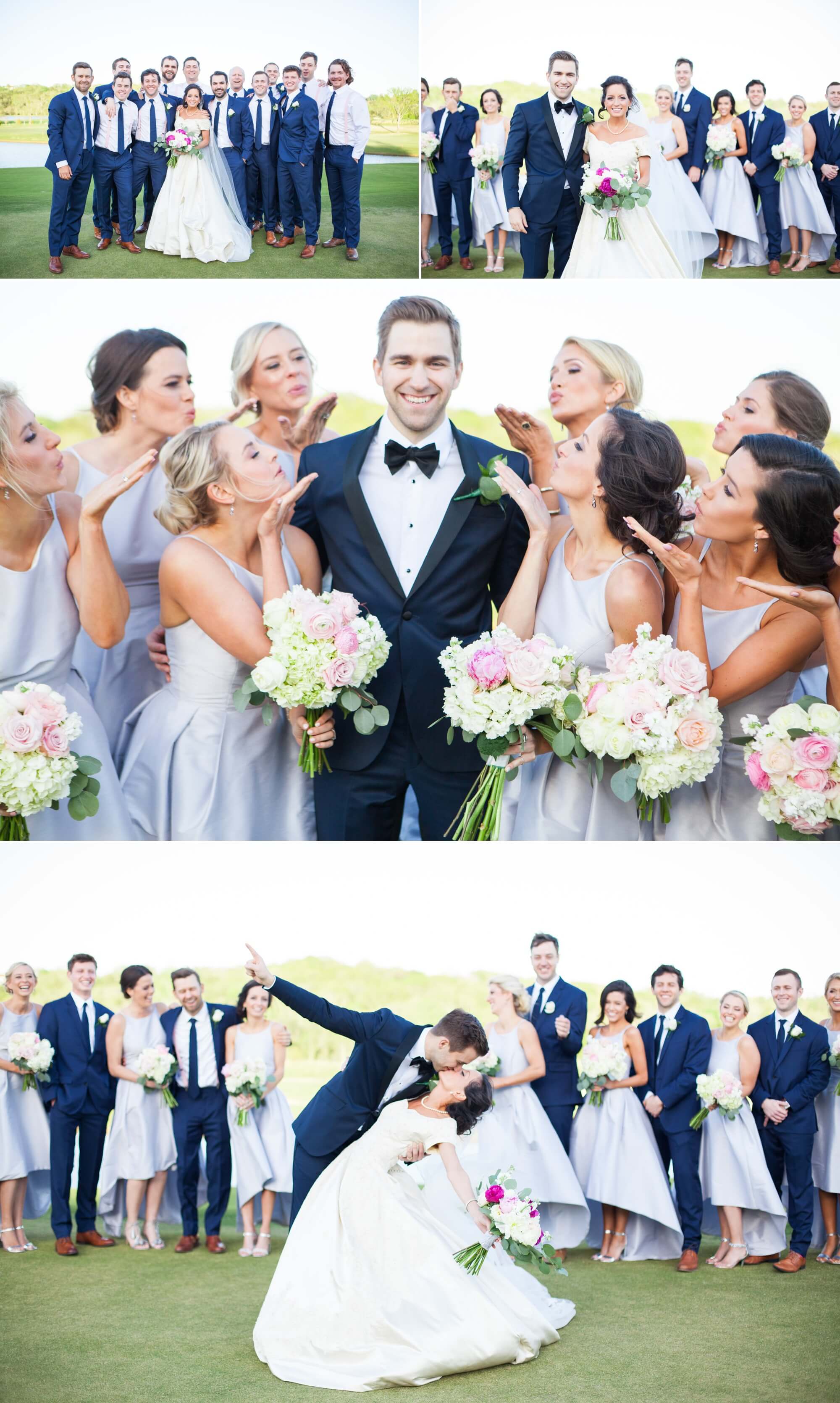 Bridal party photos after ceremony at The Grove golf course in College Grove, TN. Photos by Krista Lee Photography. 
