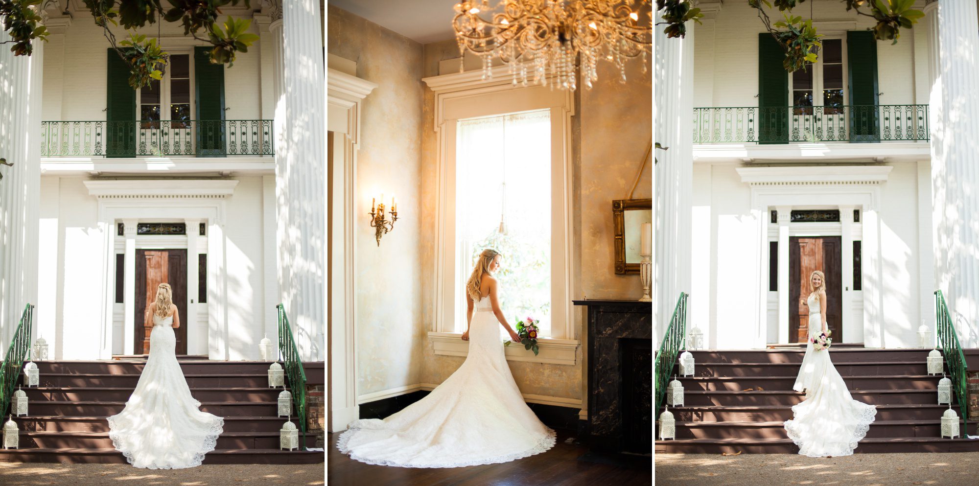 Bridal portraits before wedding ceremony at Riverwood Mansion in Nashville, Tennessee. Photography by Krista Lee.