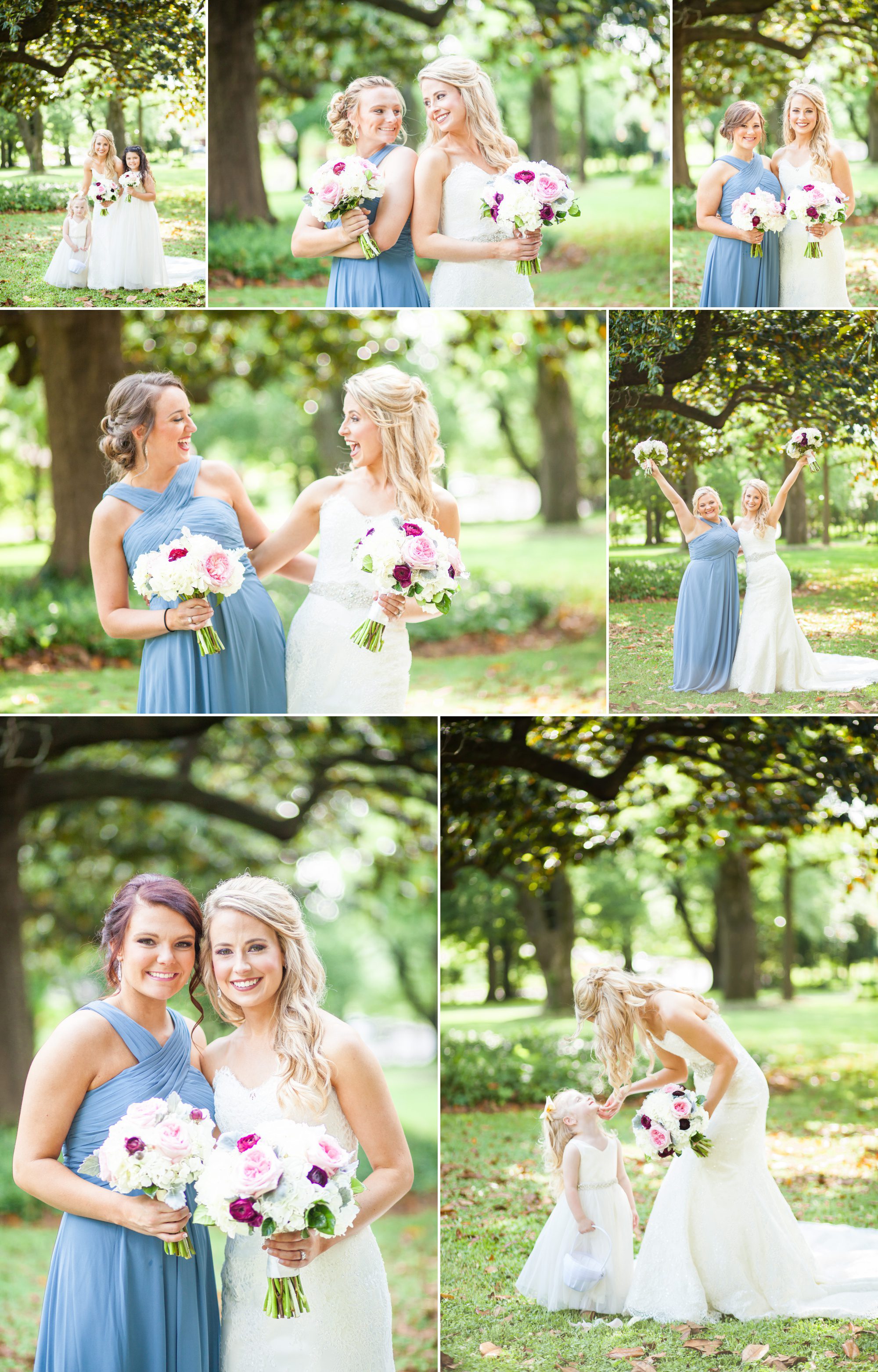 Bride with bridesmaids before wedding ceremony at Riverwood Mansion in Nashville, Tennessee. Photography by Krista Lee.