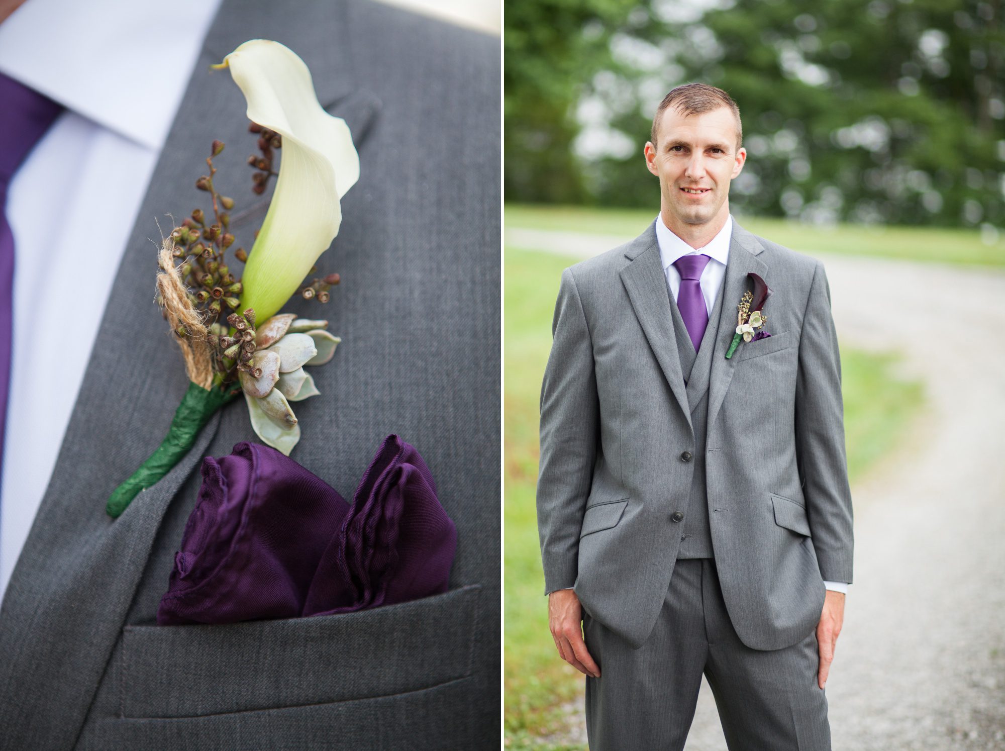 Groom portrait and boutonniere before summer wedding at Owen Farm in Chapmansboro, TN. Photography by Krista Lee Photography. 