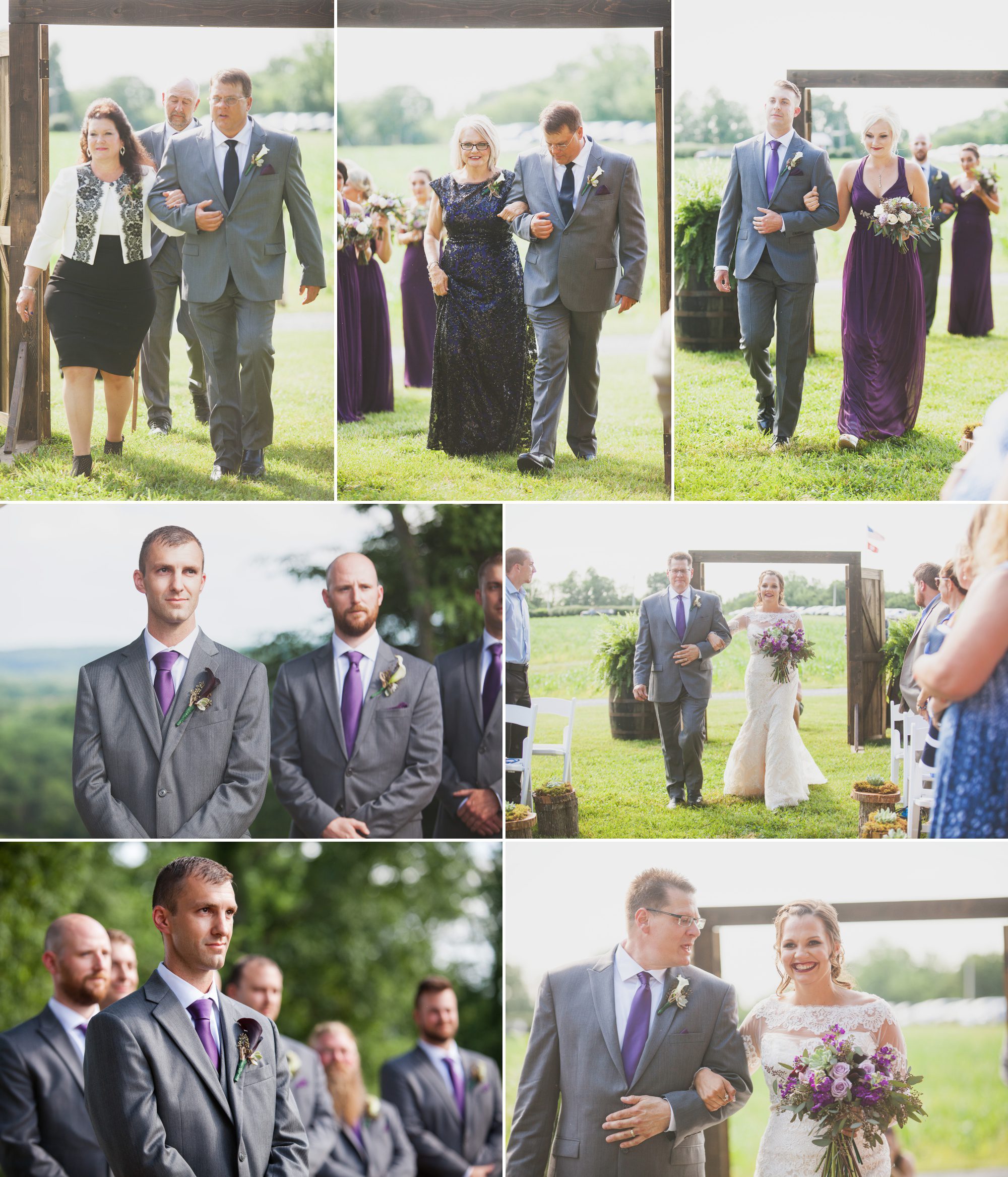 Wedding processional at summer wedding at Owen Farm in Chapmansboro, TN. Photography by Krista Lee Photography. 
