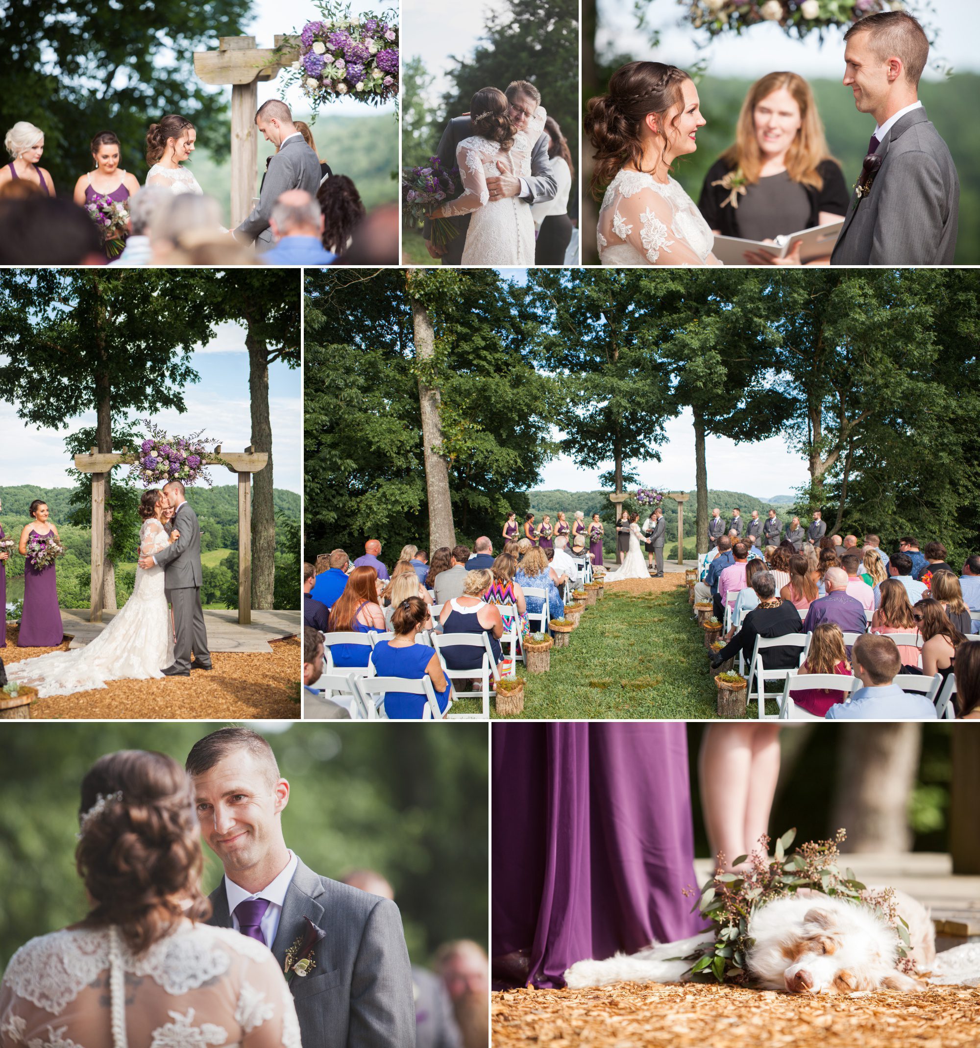 wedding ceremony at summer wedding at Owen Farm in Chapmansboro, TN. Photography by Krista Lee Photography. 