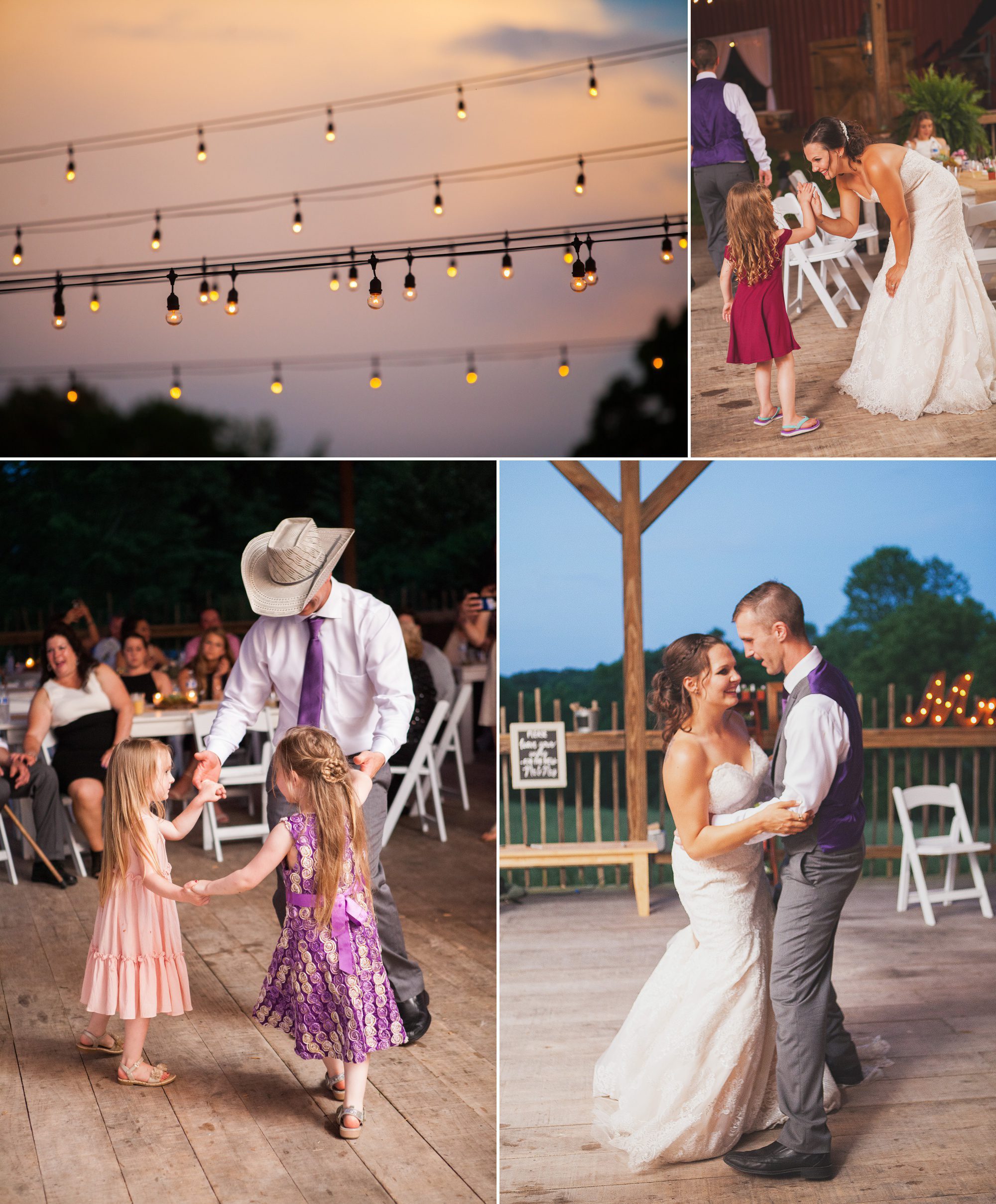 Dancing at wedding reception at summer wedding at Owen Farm in Chapmansboro, TN. Photography by Krista Lee Photography. 