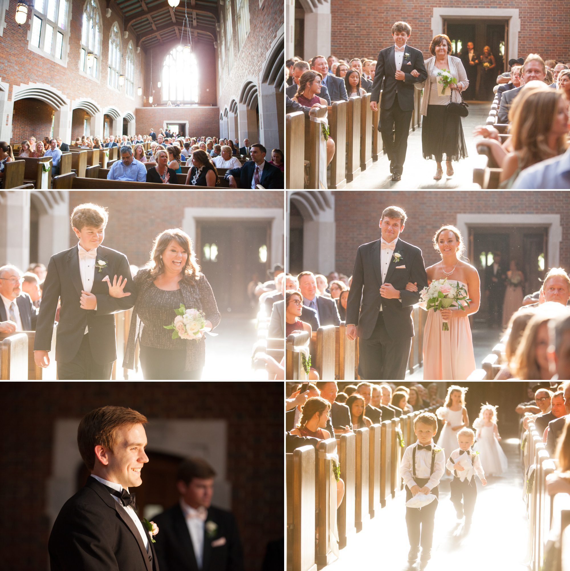 Wedding ceremony processional - Wightman Chapel at Scarritt Bennett before summer wedding ceremony in Nashville, TN. Photography by Krista Lee Photography.