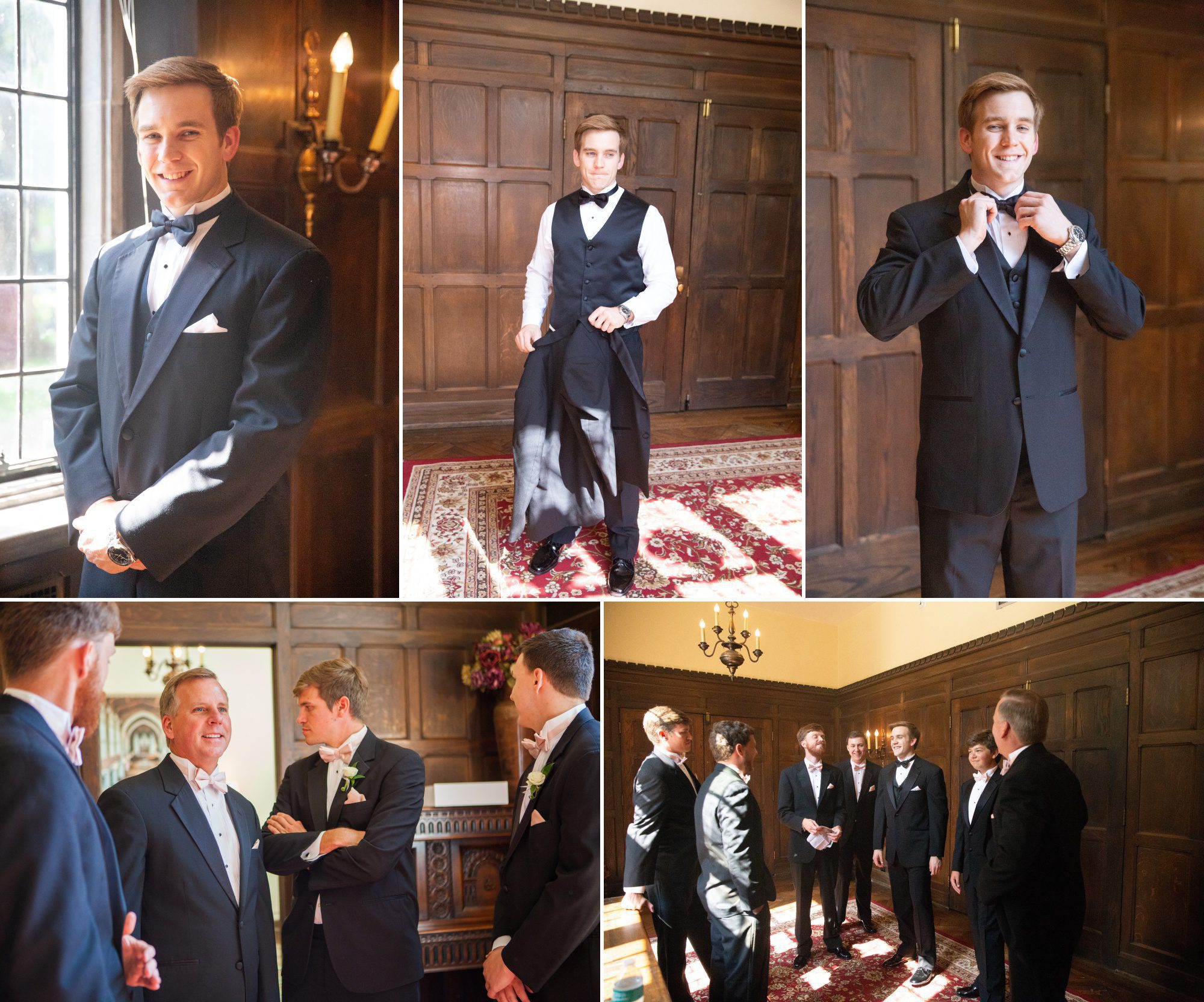 Groom and groomsmen get ready - Wightman Chapel at Scarritt Bennett before summer wedding ceremony in Nashville, TN. Photography by Krista Lee Photography.