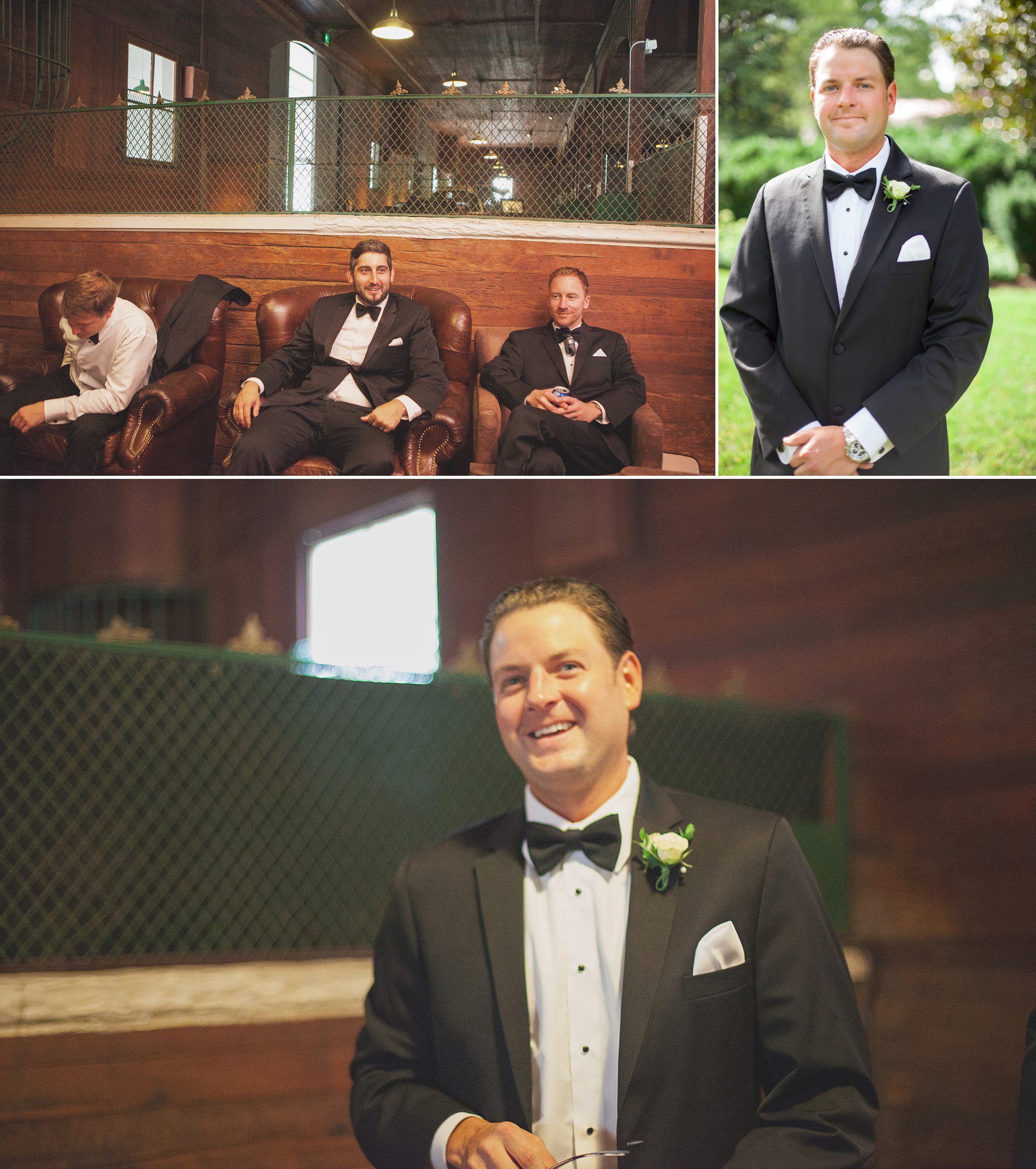 Groomsmen hang out and get ready before wedding ceremony and reception at Belle Meade Plantation in Nashville, TN. Photos by Krista Lee Photography 