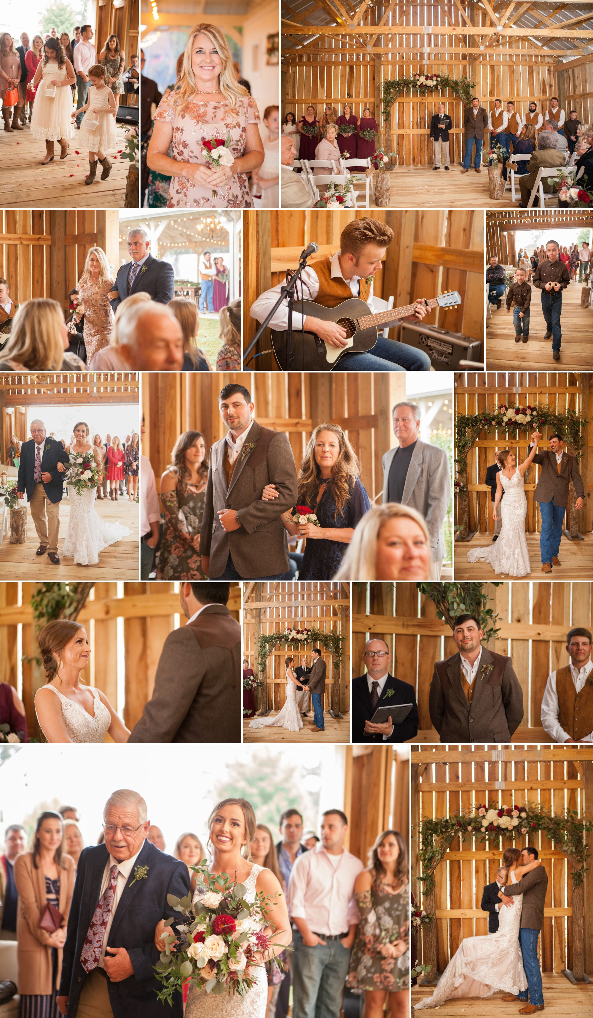 Processional and wedding ceremony photography at Front Porch Farms, Wedding photography by Krista Lee