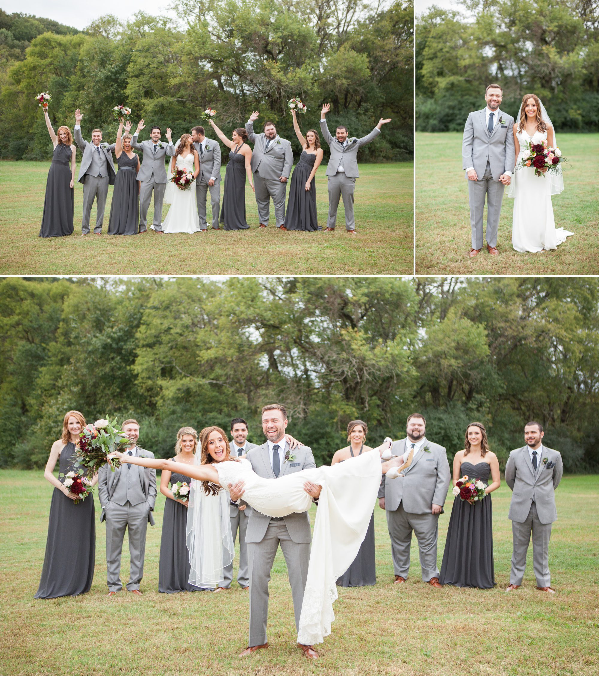 Bridal party photography after wedding ceremony at Green Door Gourmet wedding in Nashville, TN