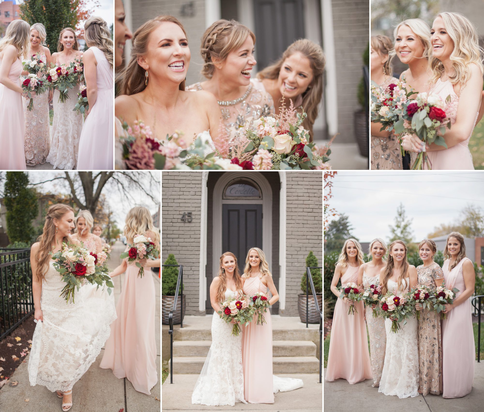 Bridesmaids share some laughs before ceremony at Caitlin and Brett's Fall Wedding at Cordelle Nashville TN. Planner Ellen Hollis, photographer Krista Lee Photography. 