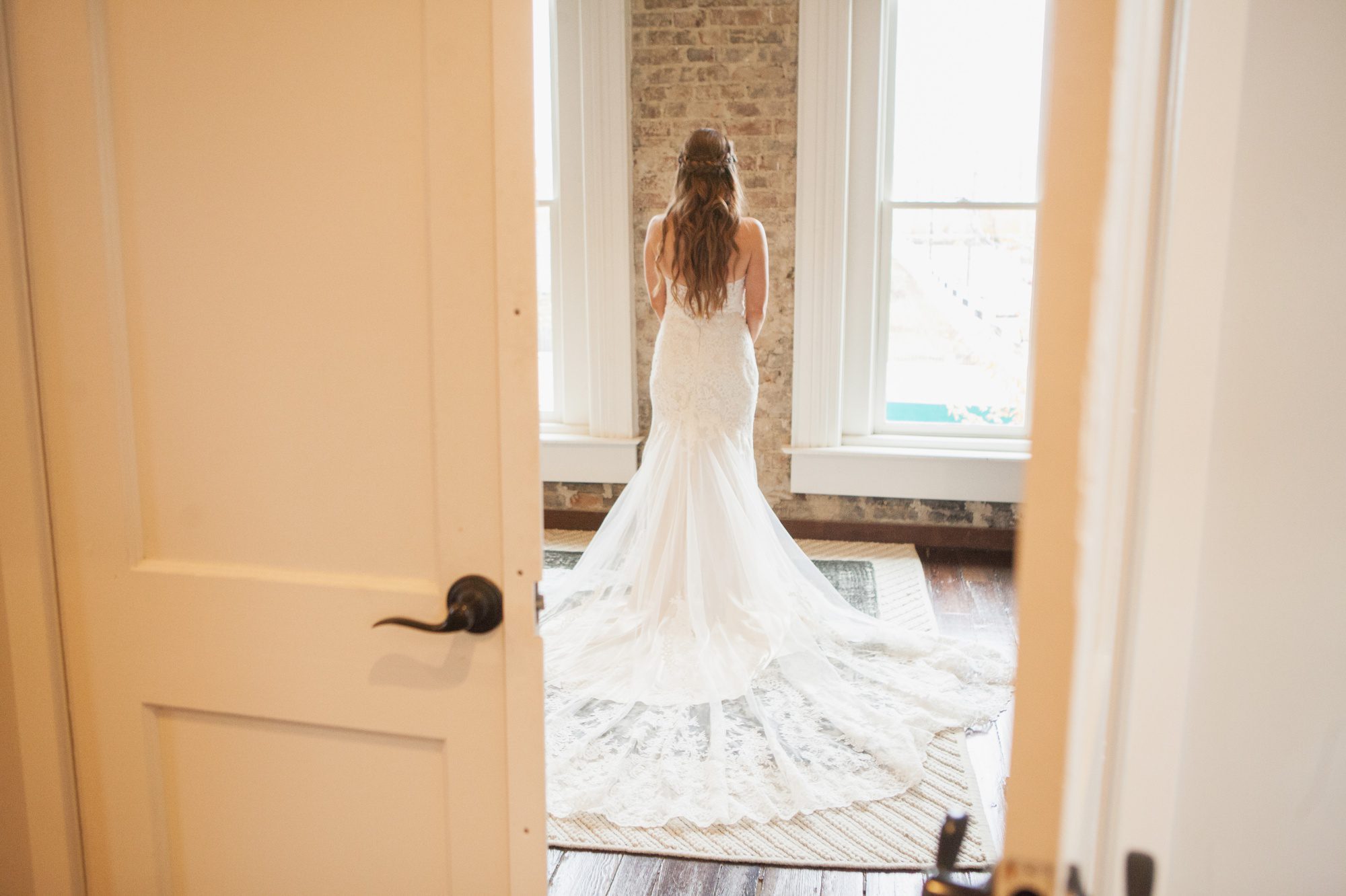 Just before their first look at Caitlin and Brett's Fall Wedding at Cordelle Nashville TN. Planner Ellen Hollis, photographer Krista Lee Photography. 