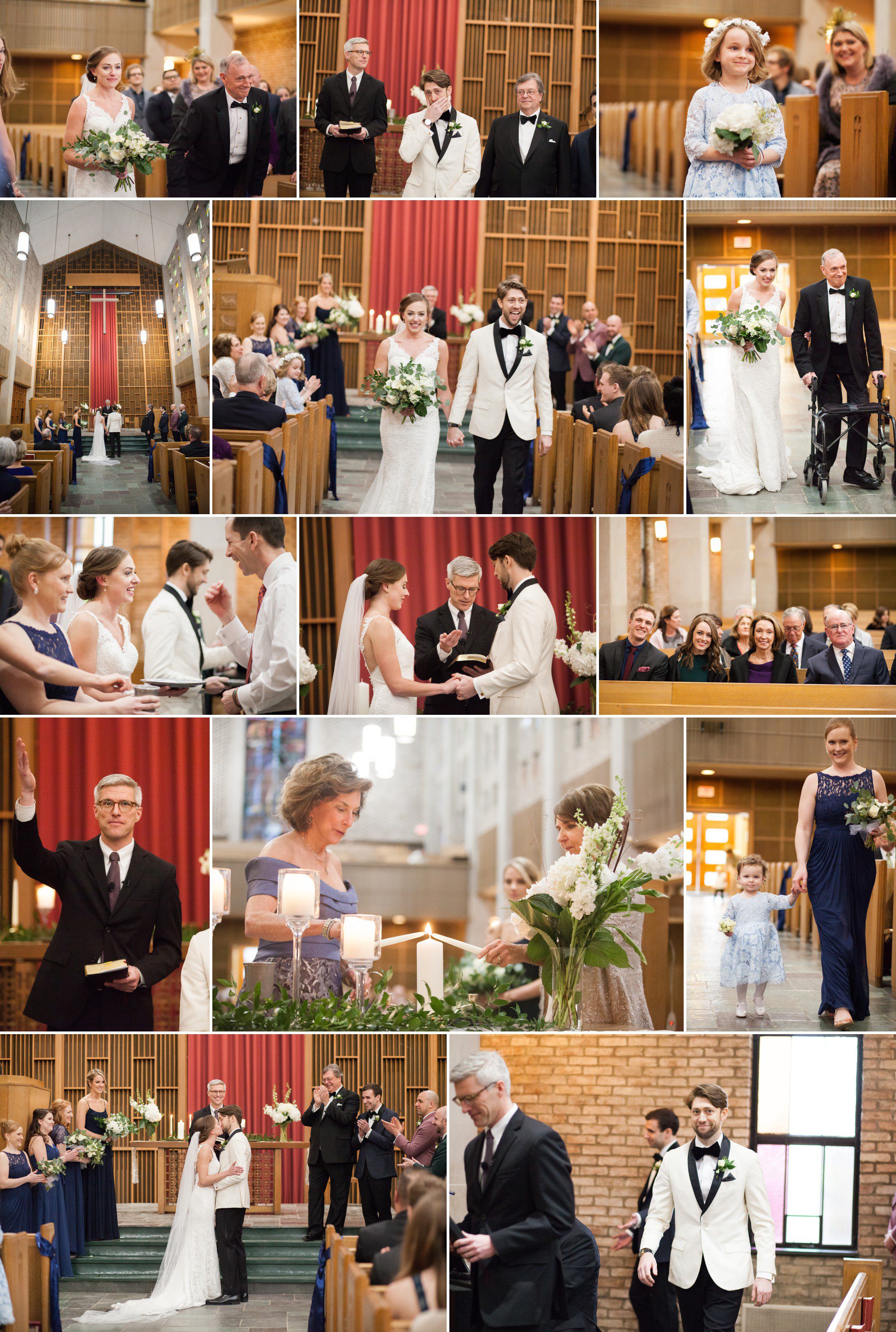 Wedding ceremony at Benton Chapel in Nashville TN. Wedding photography by Krista Lee.
