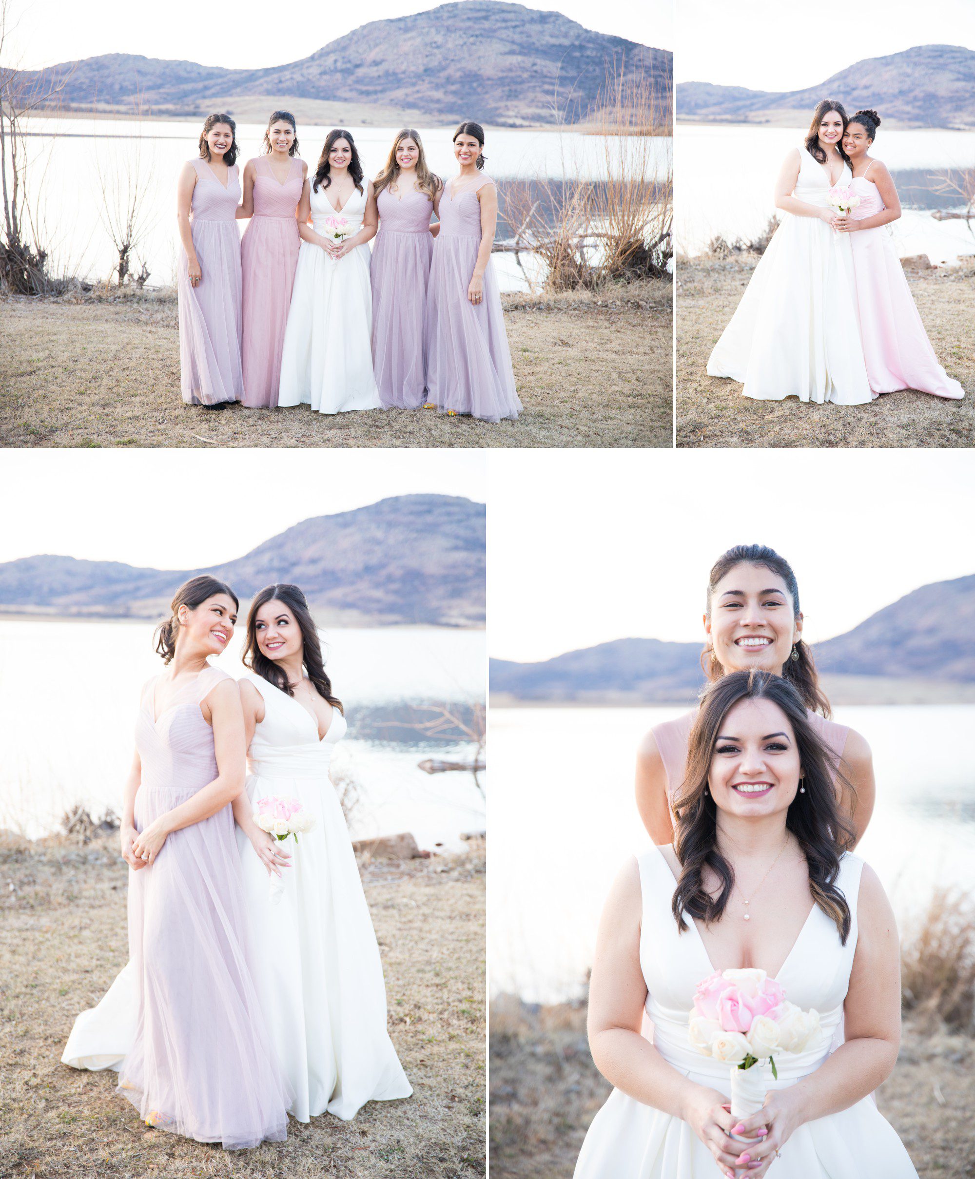 Bride and groom do photos with bridal party at Fort Sill Army base before reception at Lake Elmer Thomas Recreation Area LETRA, wedding ceremony at Lawton First Assembly Church in Lawton OK, photos by Krista Lee photography Nashville TN