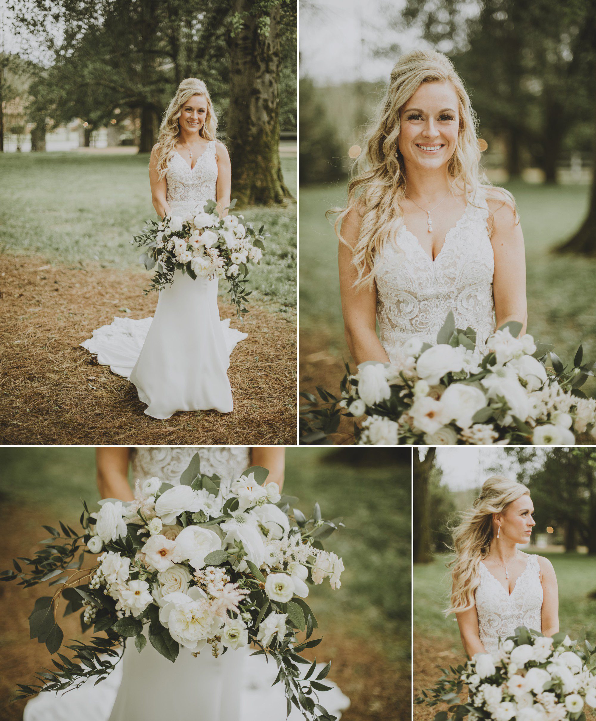 Bridal portraits outdoors before the wedding ceremony at Cedarwood weddings in Nashville, TN. April spring wedding, photos by Krista Lee Photography.