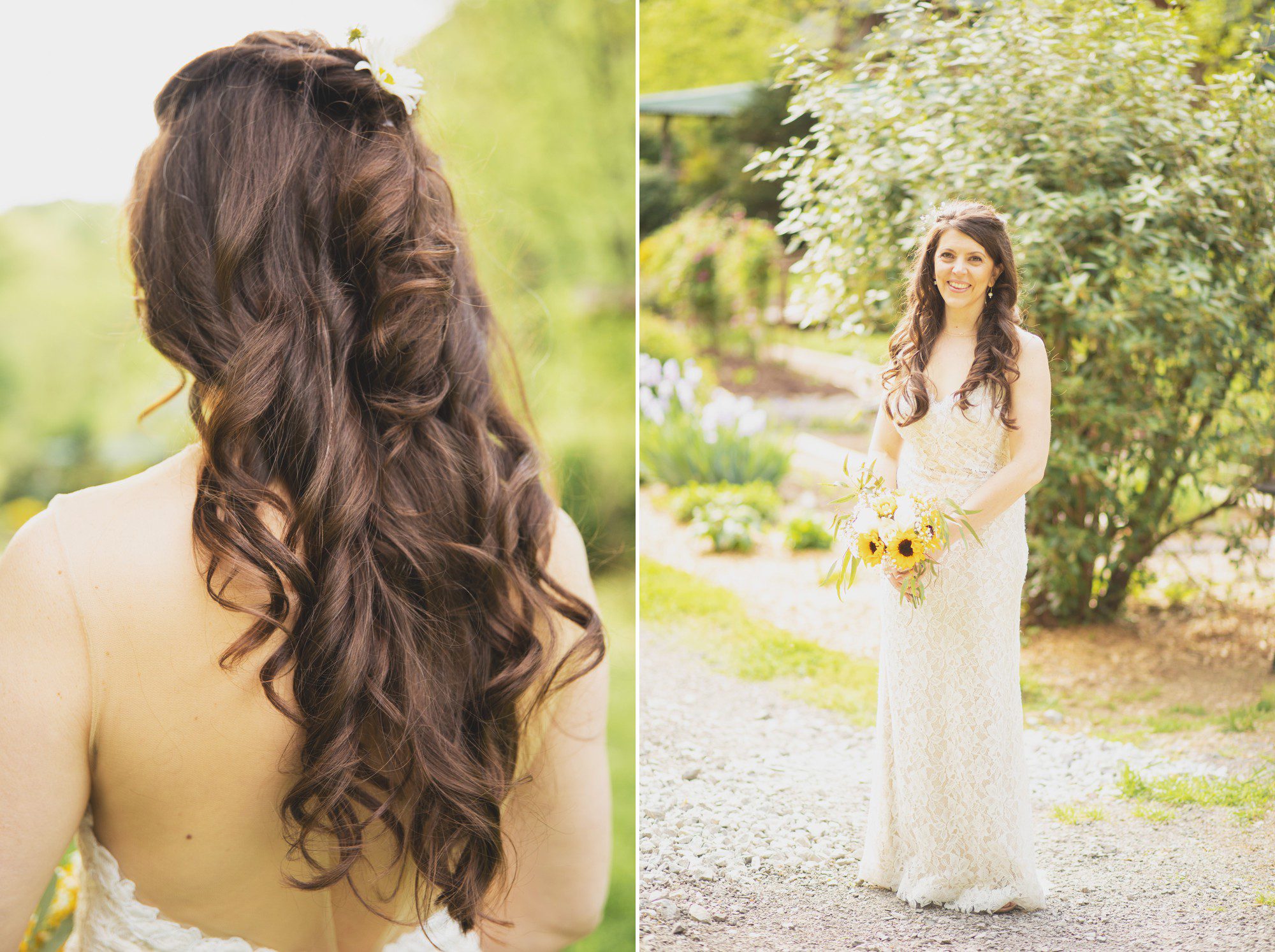 Bridal portraits in garden before elopement wedding ceremony at Butterfly Hollow in Gordonsville, TN. Photos by Krista Lee Photography. 