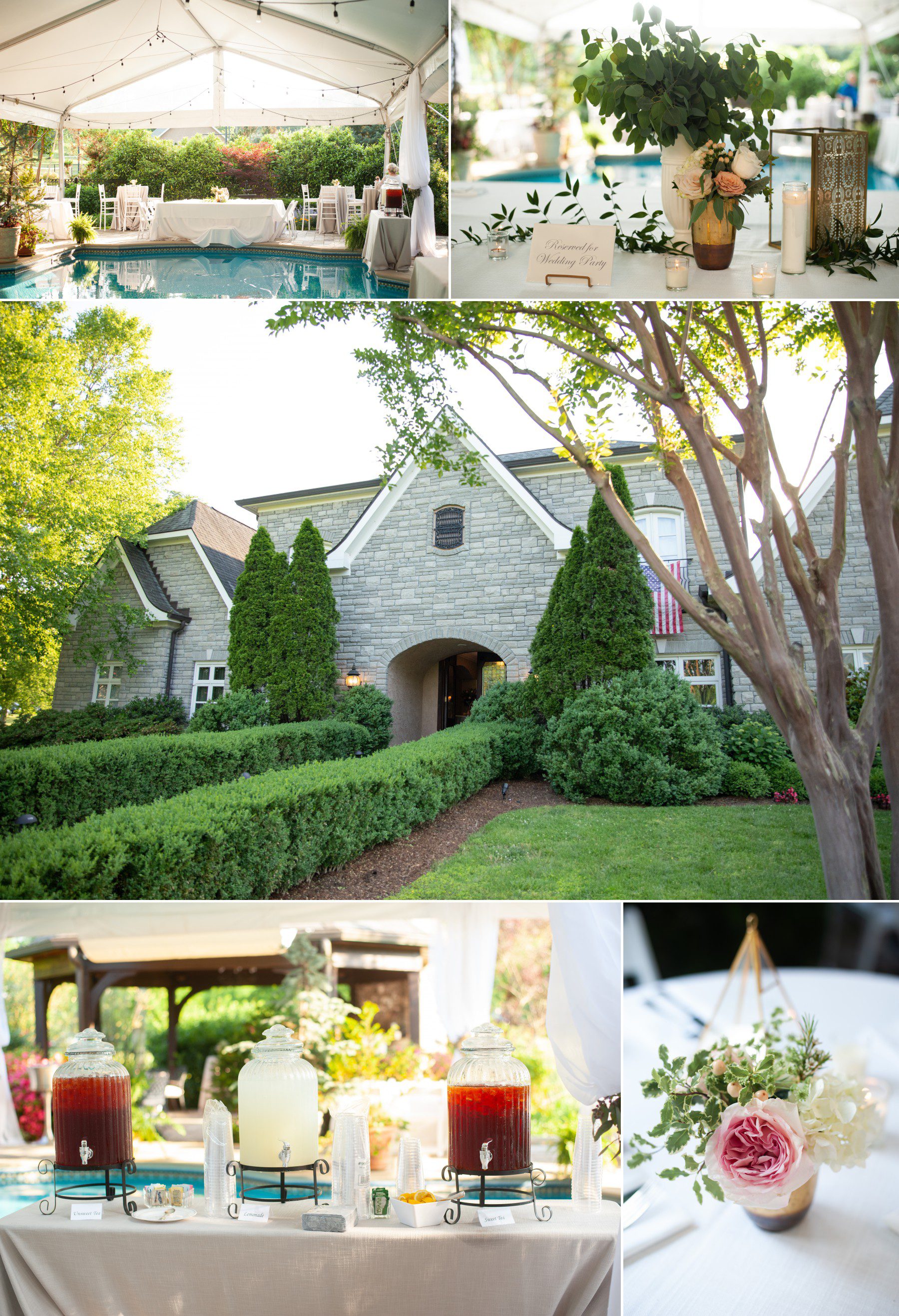 poolside wedding reception at private home in Belle Meade