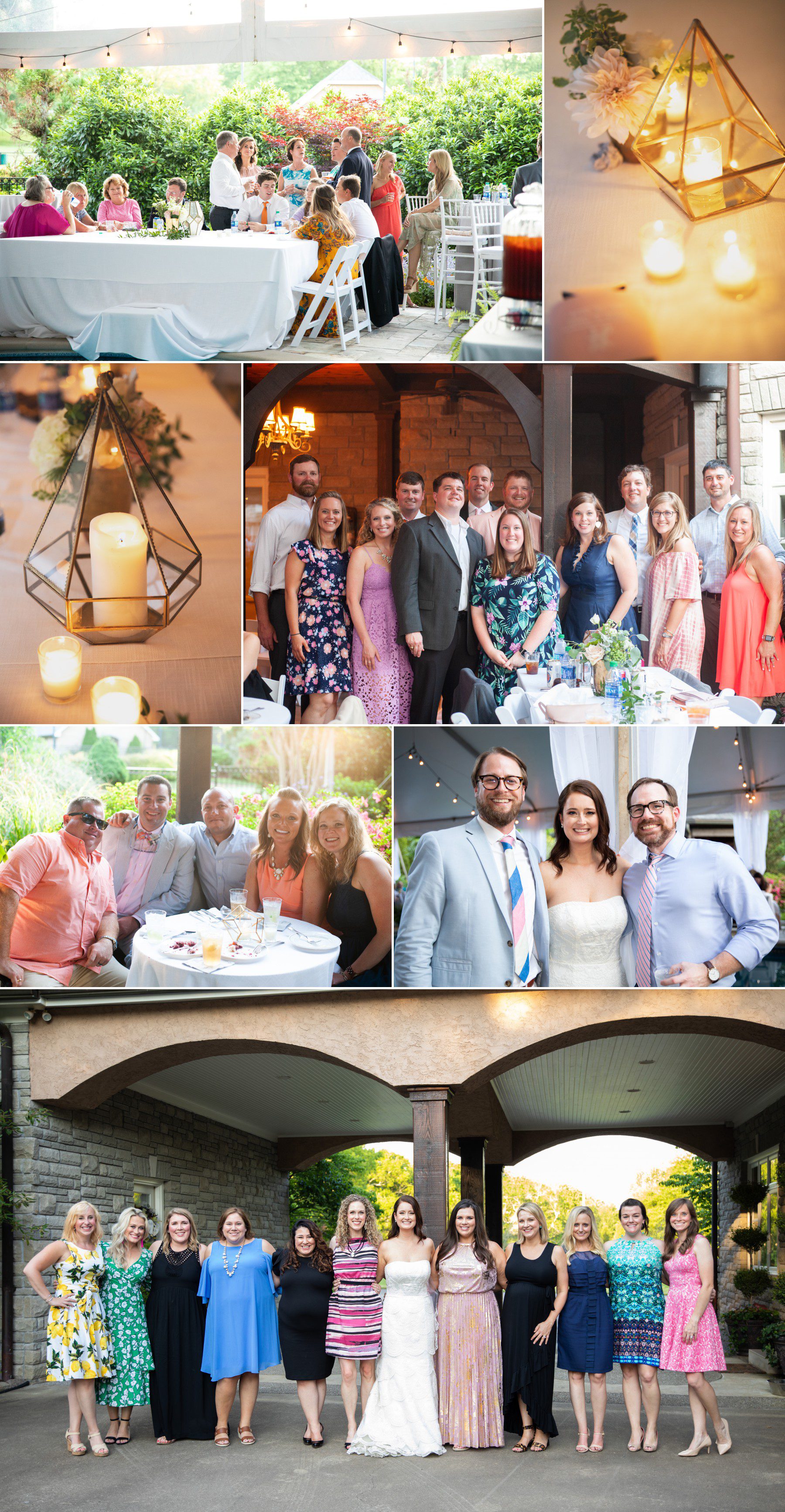guests hang out wedding reception at private home in Belle Meade