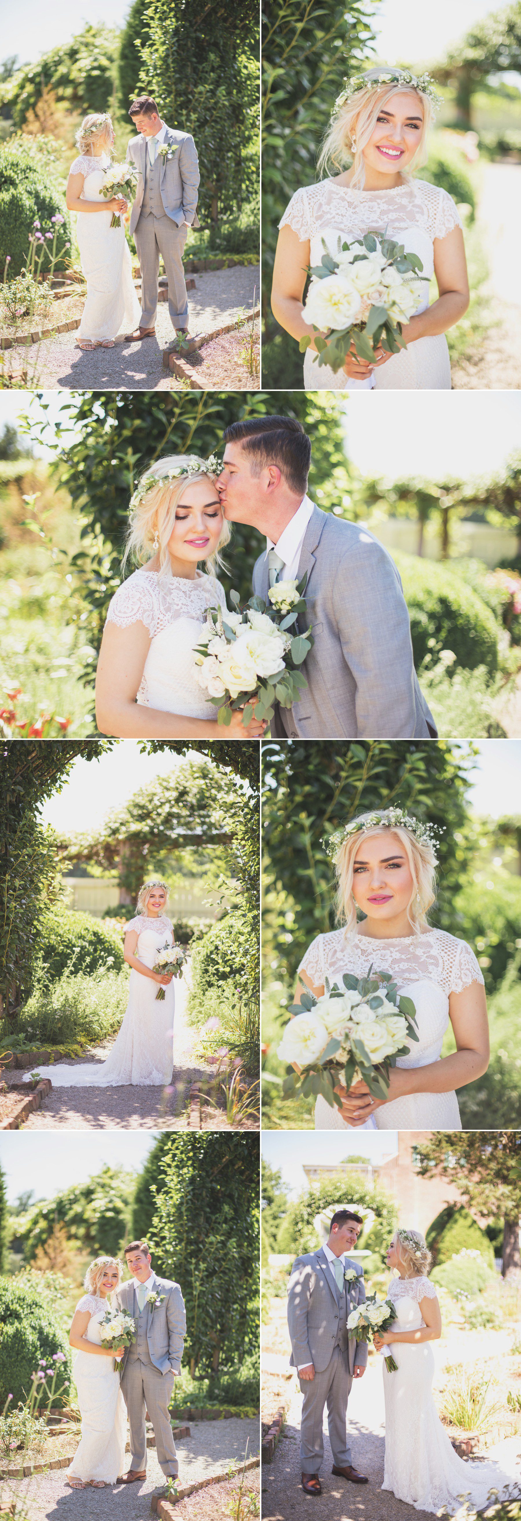Nashville wedding photographer bride and groom photos in garden at carnton plantation franklin tn