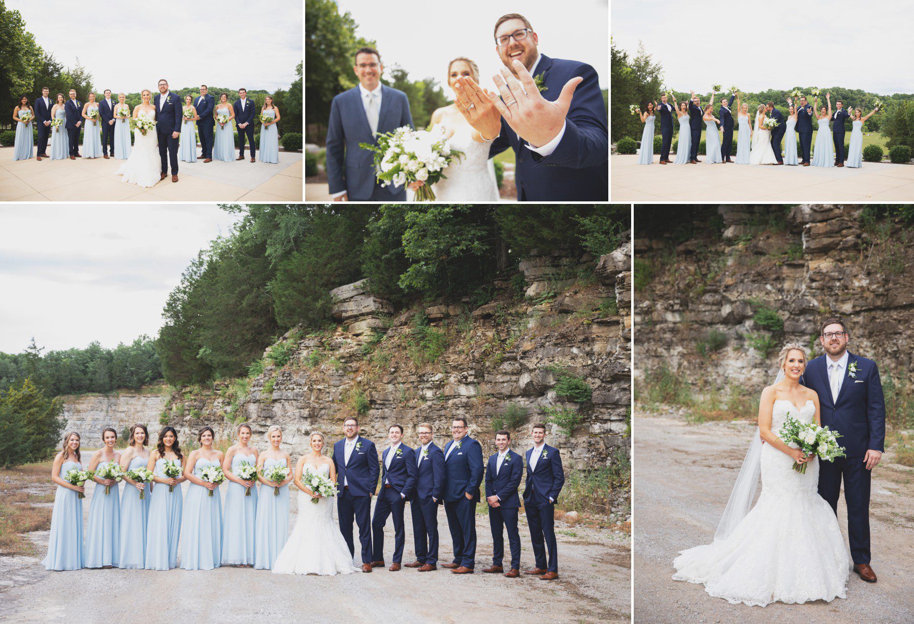 Nashville wedding photographer bridal party photos at Graystone Quarry Franklin, TN