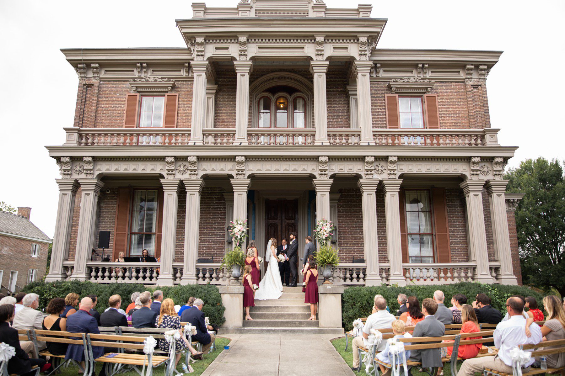 wedding ceremony at at Two Rivers Mansion Nashville, photo by Krista Lee Photography