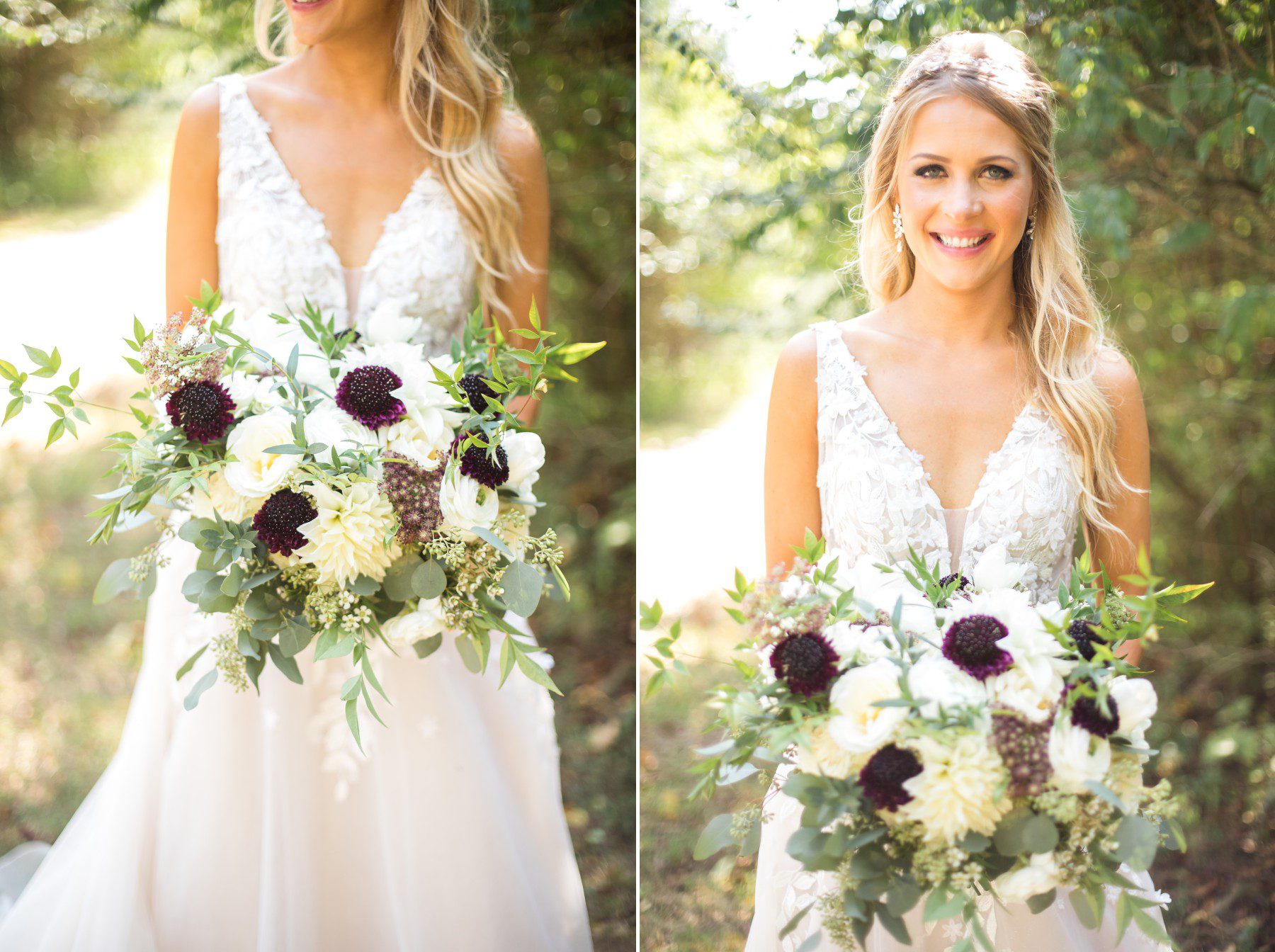 bride and bouquet before wedding at cedarwood nashville TN, photos by Krista Lee