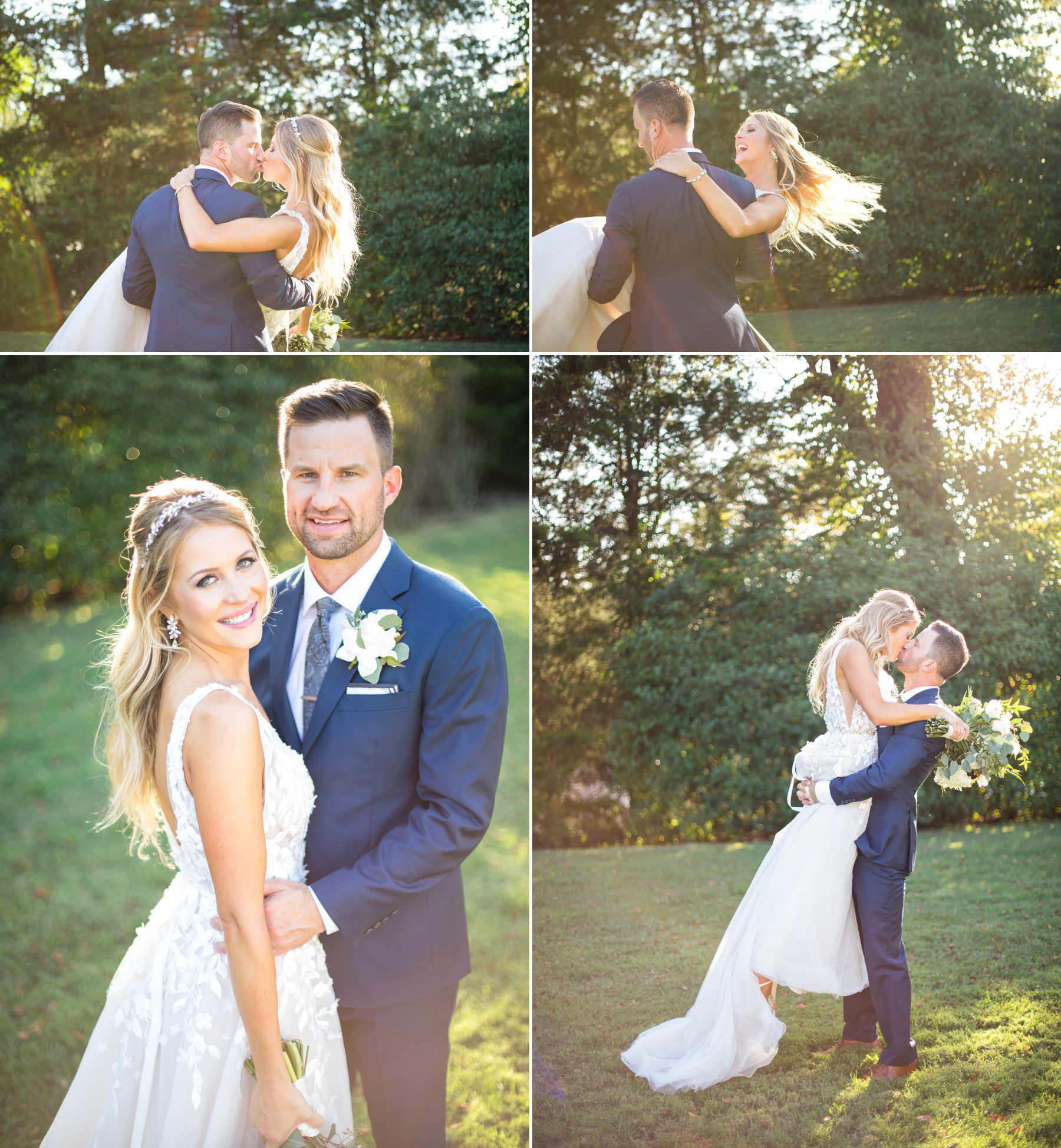 Nashville wedding photography romantic sunset photos of bride and groom Cedarwood Weddings