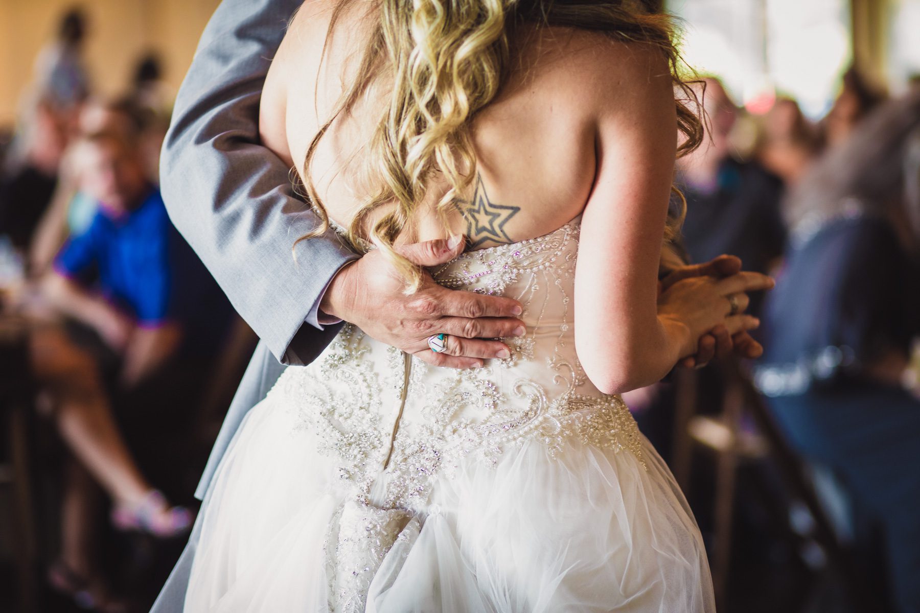 bride and groom first dance reception Old Glory Distilling Co. Clarksville, TN 