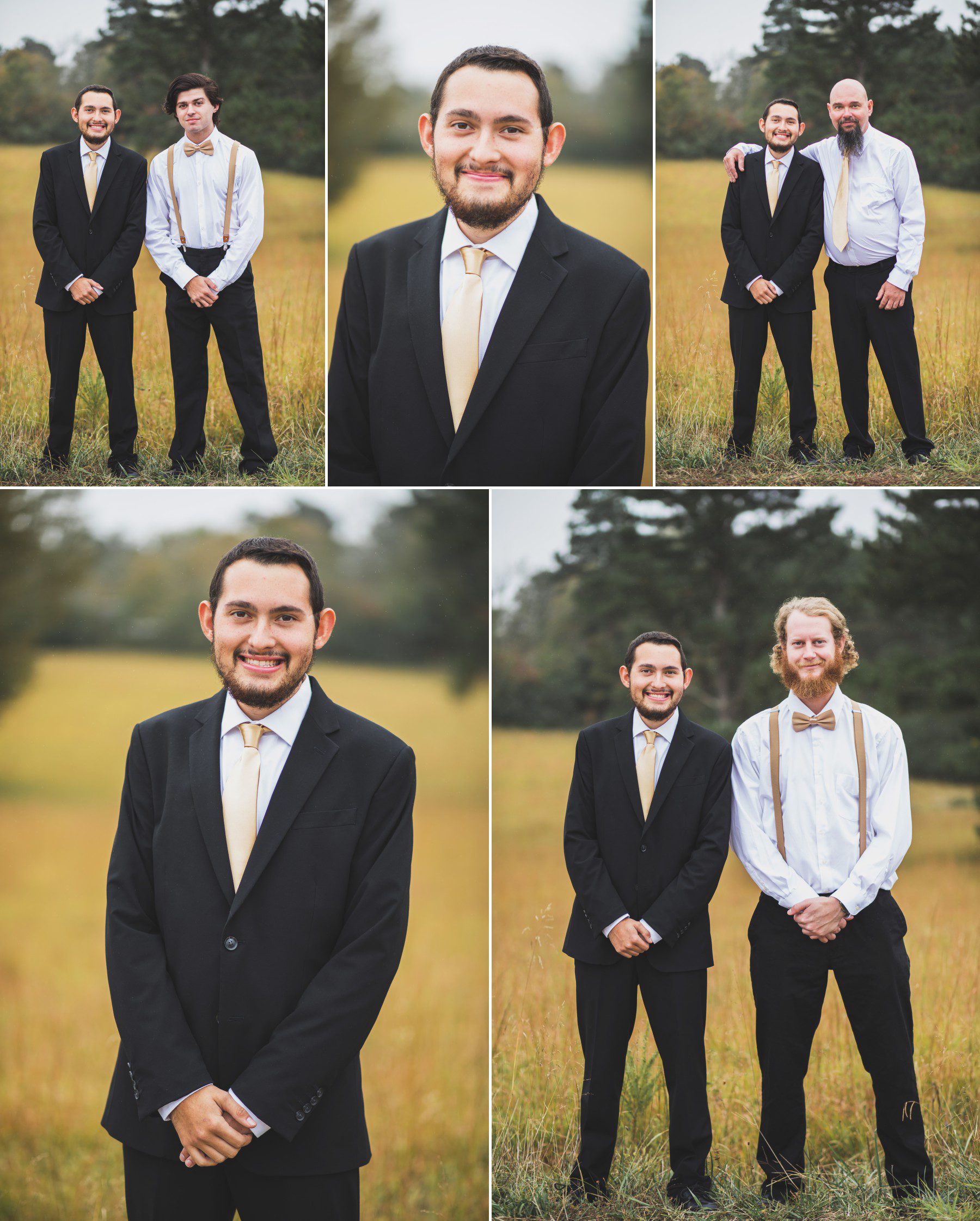 Nashville wedding photographer groom with groomsmen for fall wedding