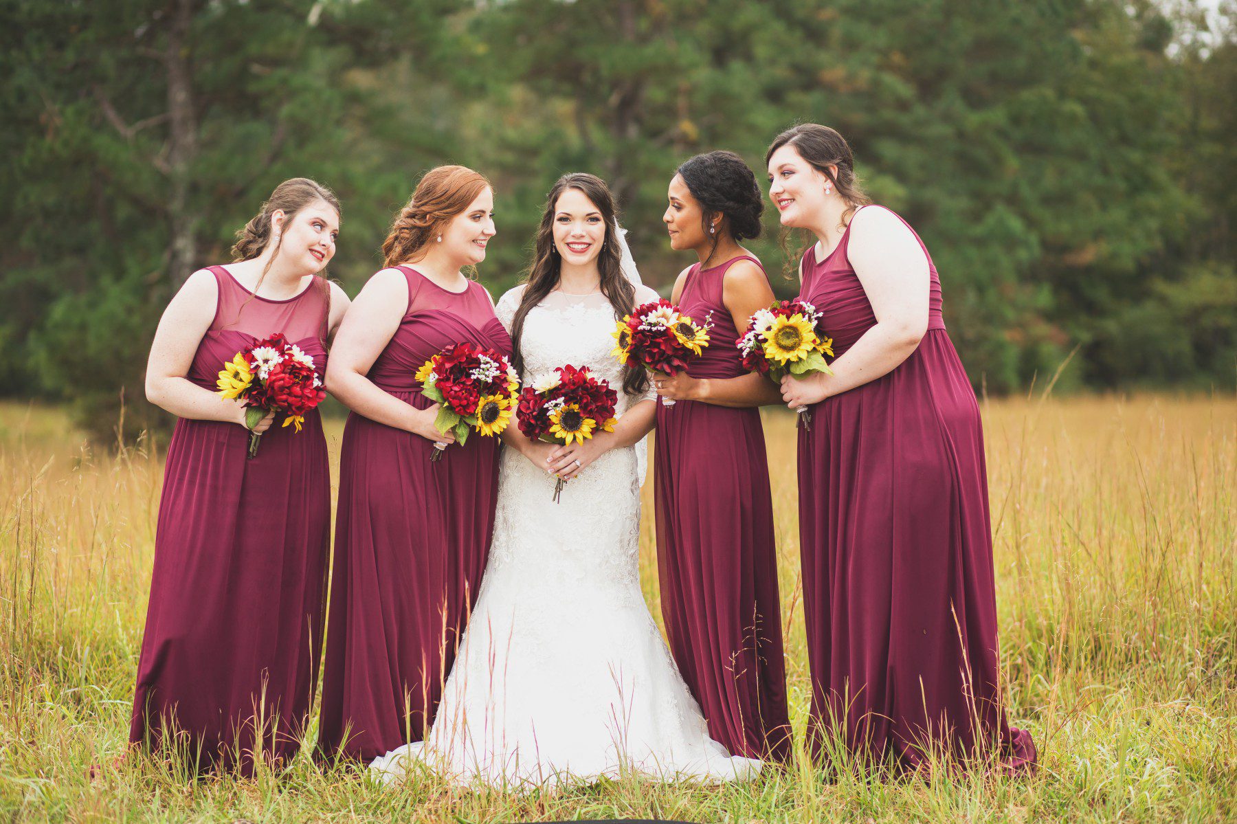 Nashville wedding photographer fall bride with bridesmaids