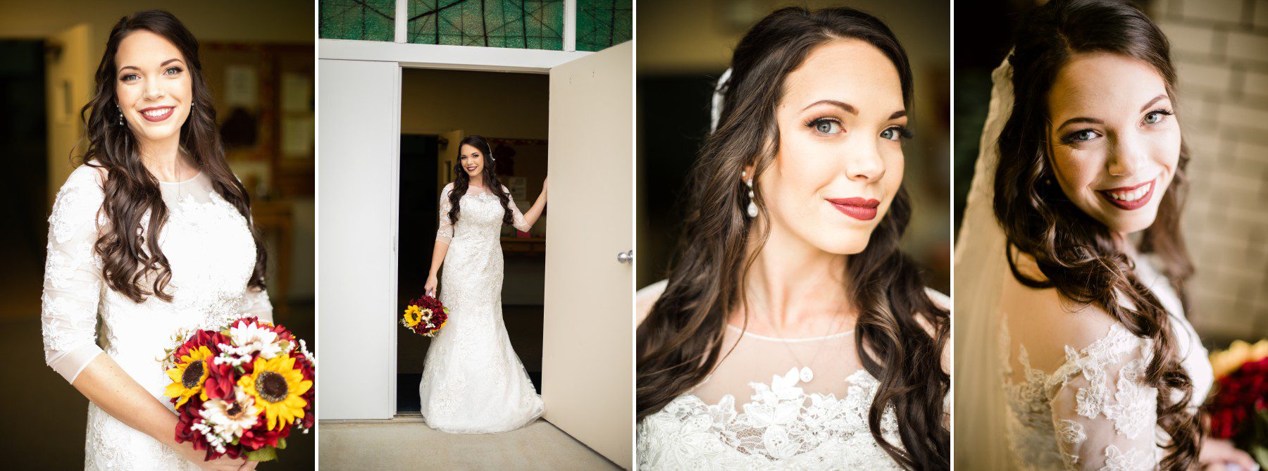 Nashville wedding photographer pretty fall bride in long sleeve gown 