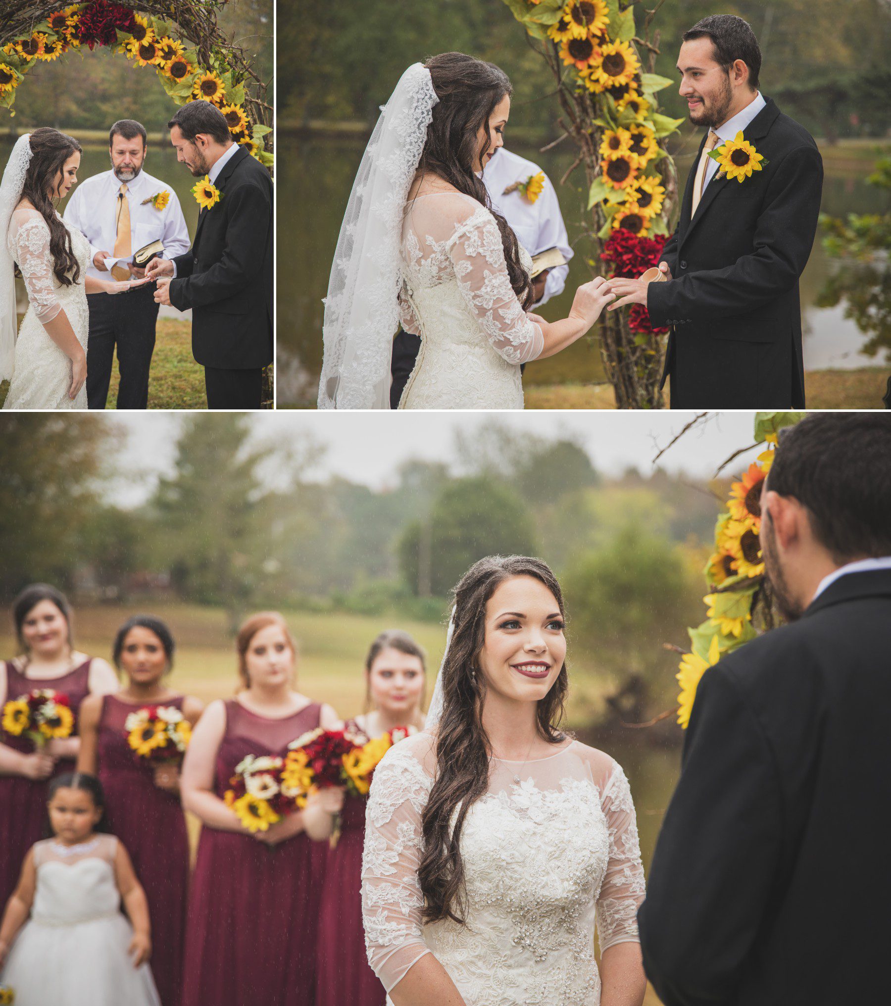 Nashville wedding photographer sunflowers fall wedding ceremony