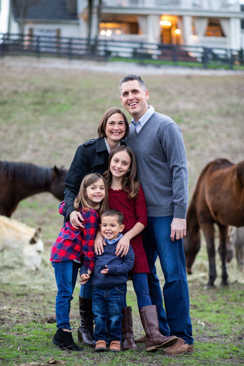 Family portraits with kids and pets horse A&E Farm Tennessee