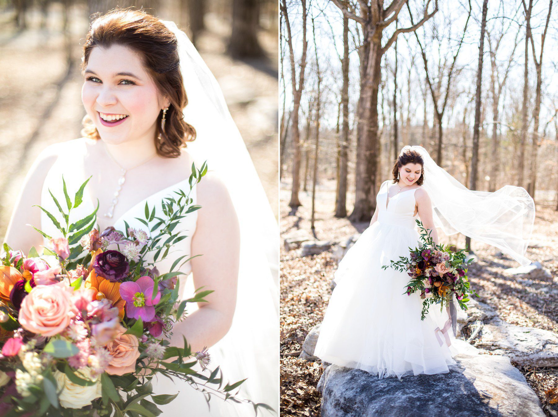 Nashville wedding photographer winter bride at Saddle Woods Farm 