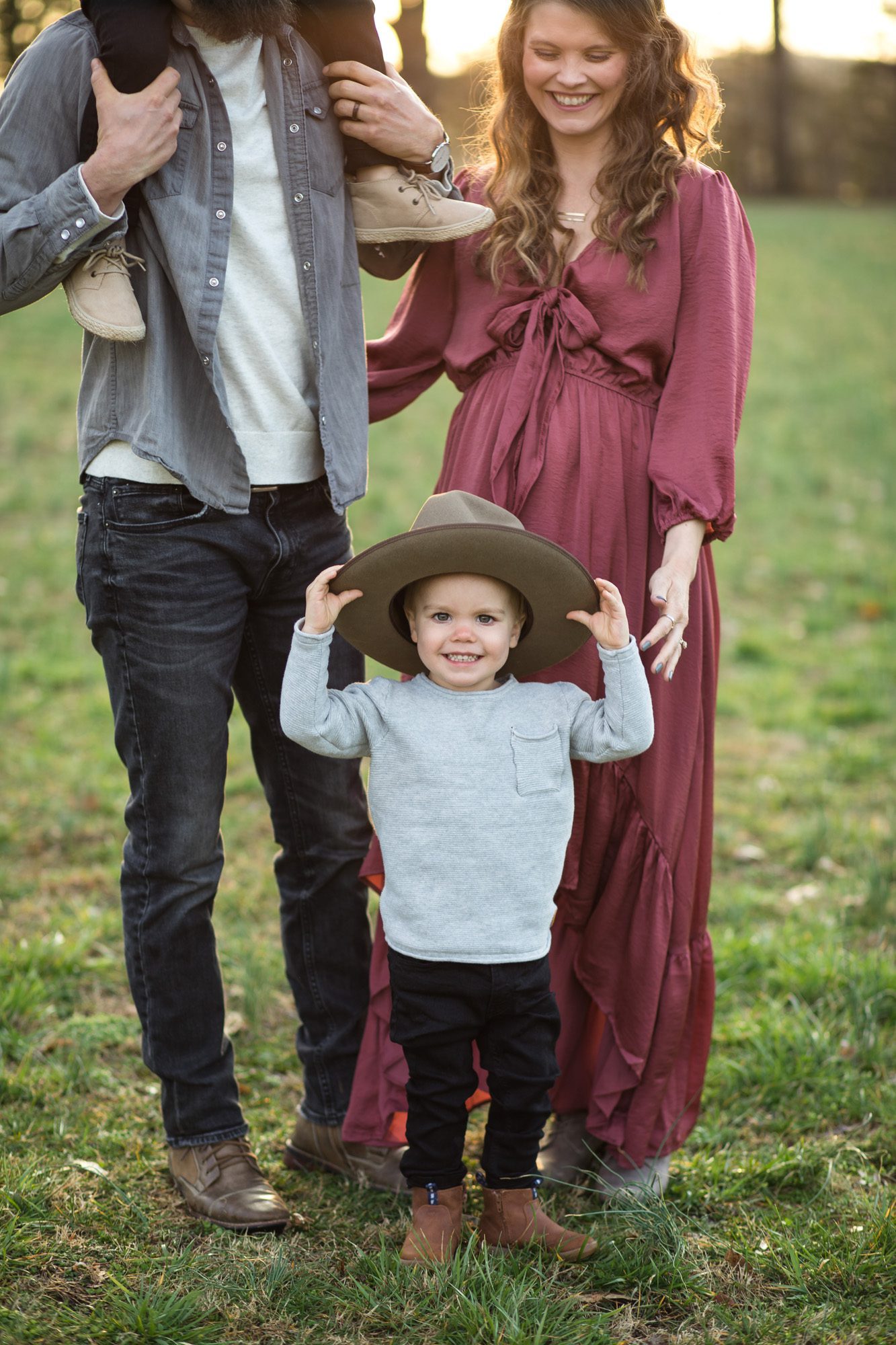 casual fun family portrait with kids ideas props 