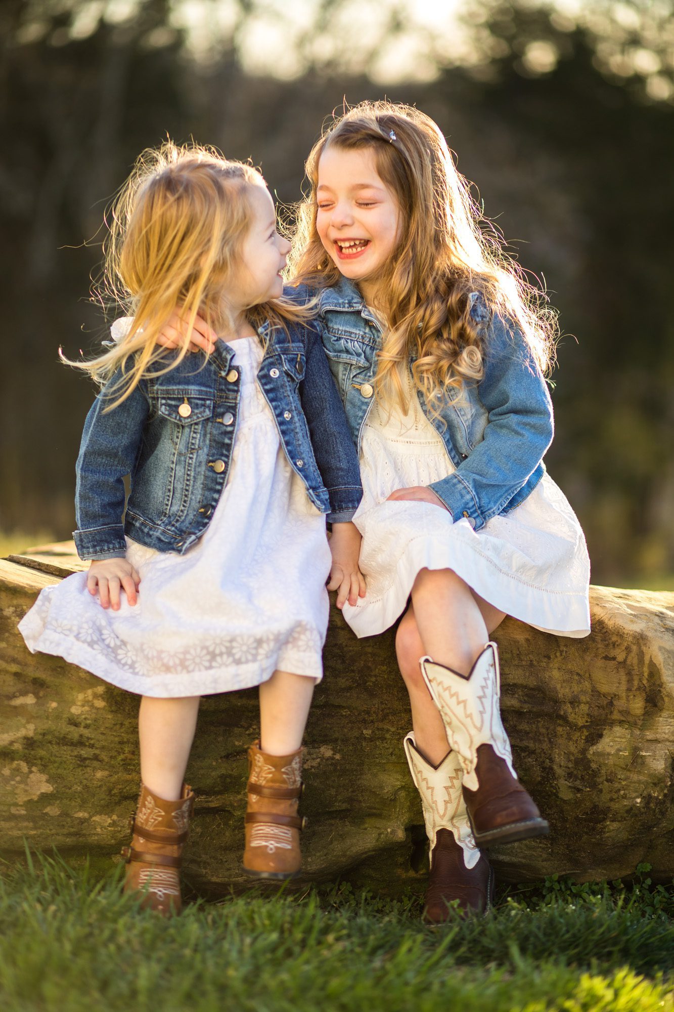 Magic hour sisters children portrait photography 
